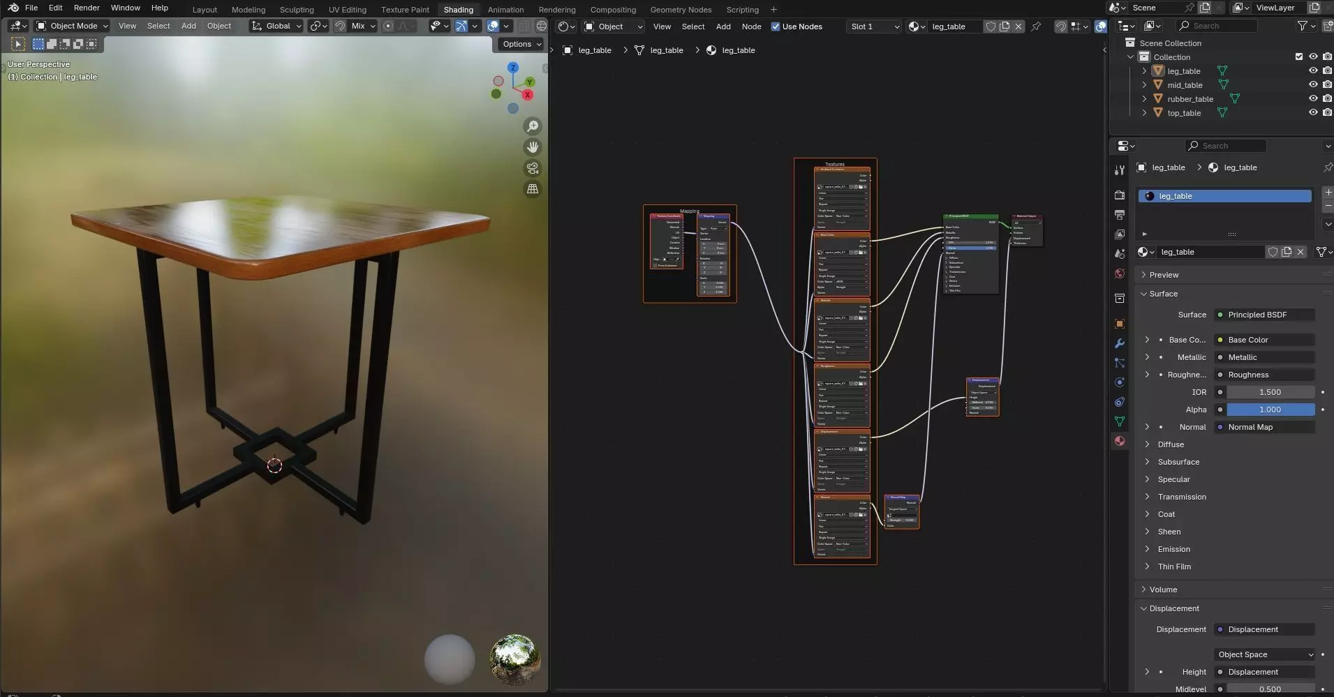 Square Table CG87 3D model_11