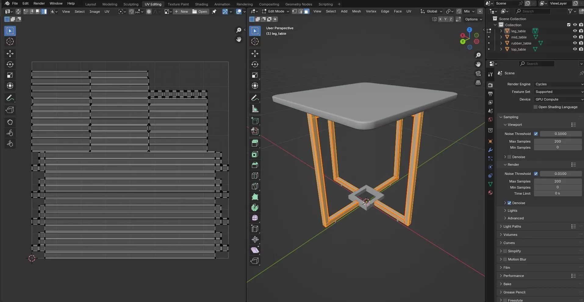 Square Table CG87 3D model_9