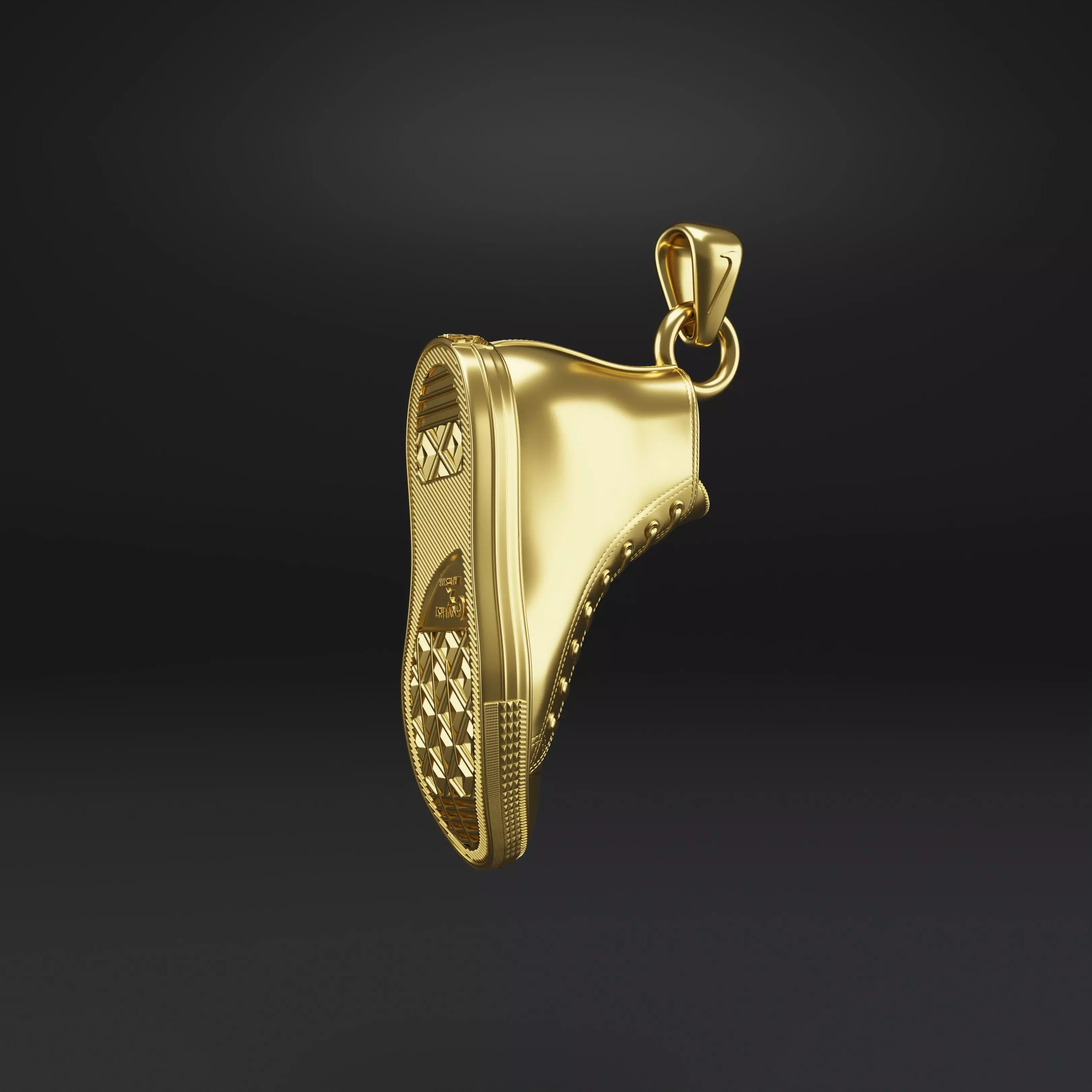 Converse Sneakers Pendant Gold Silver Fashion Jewelry Necklace 3D print model_8