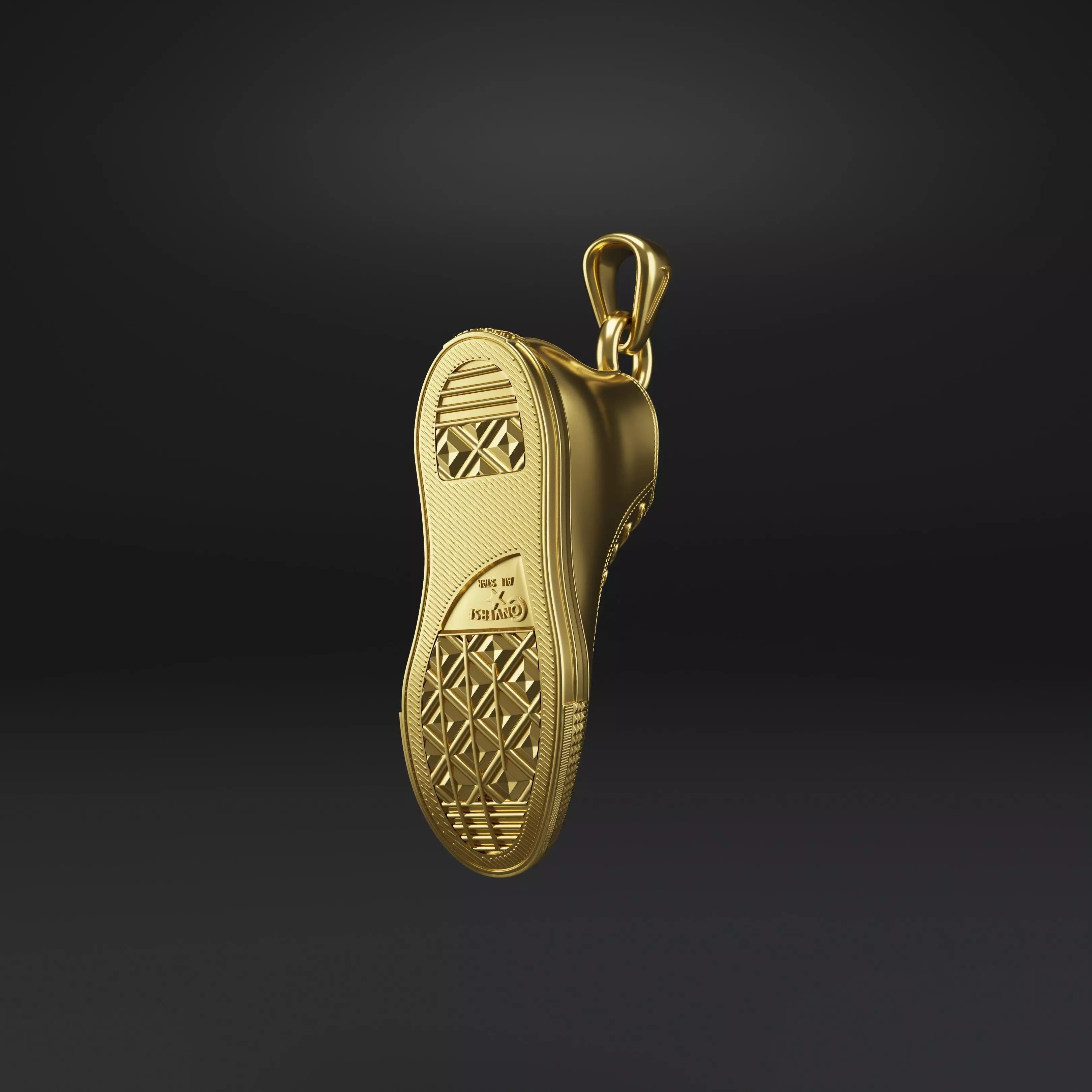 Converse Sneakers Pendant Gold Silver Fashion Jewelry Necklace 3D print model_9