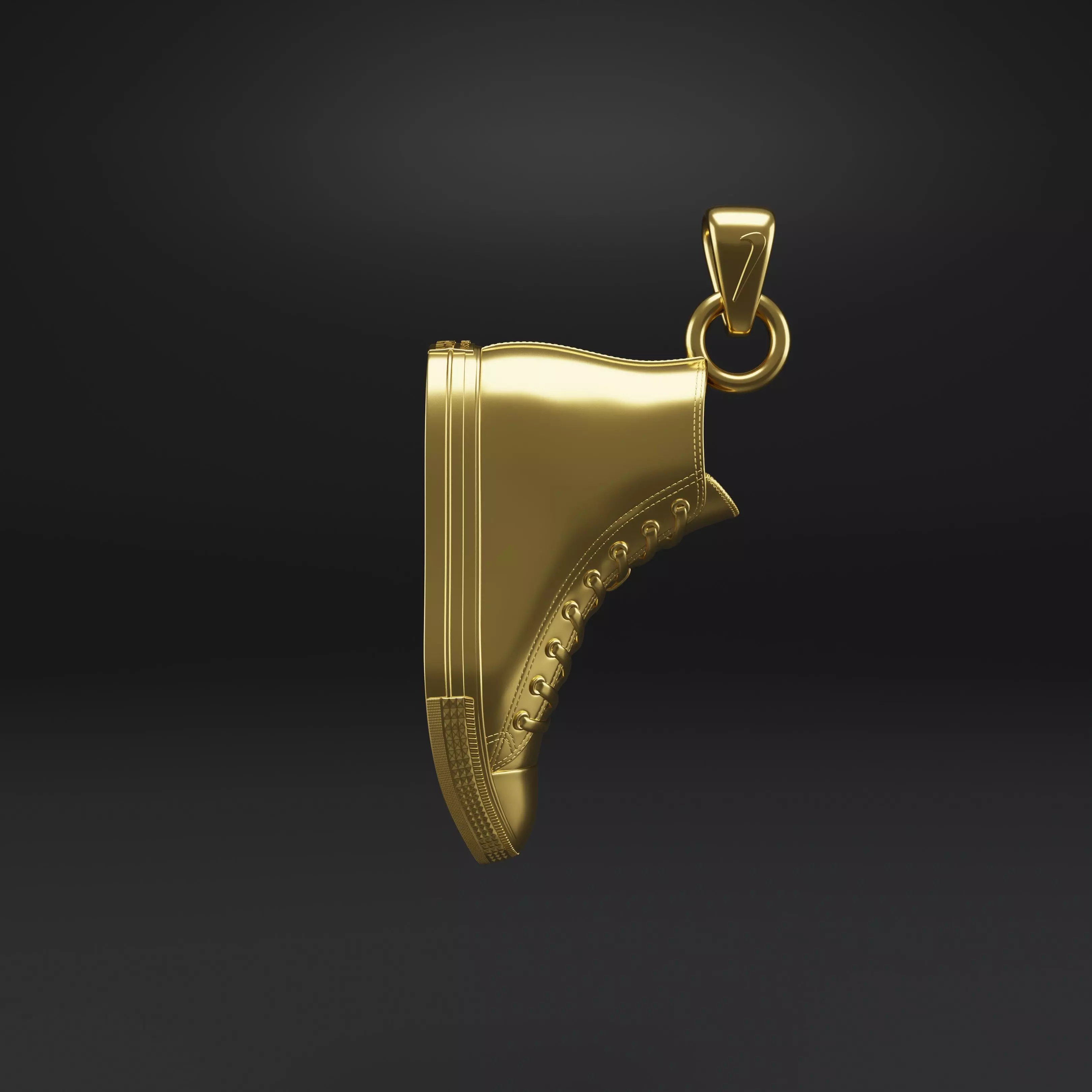 Converse Sneakers Pendant Gold Silver Fashion Jewelry Necklace 3D print model_7