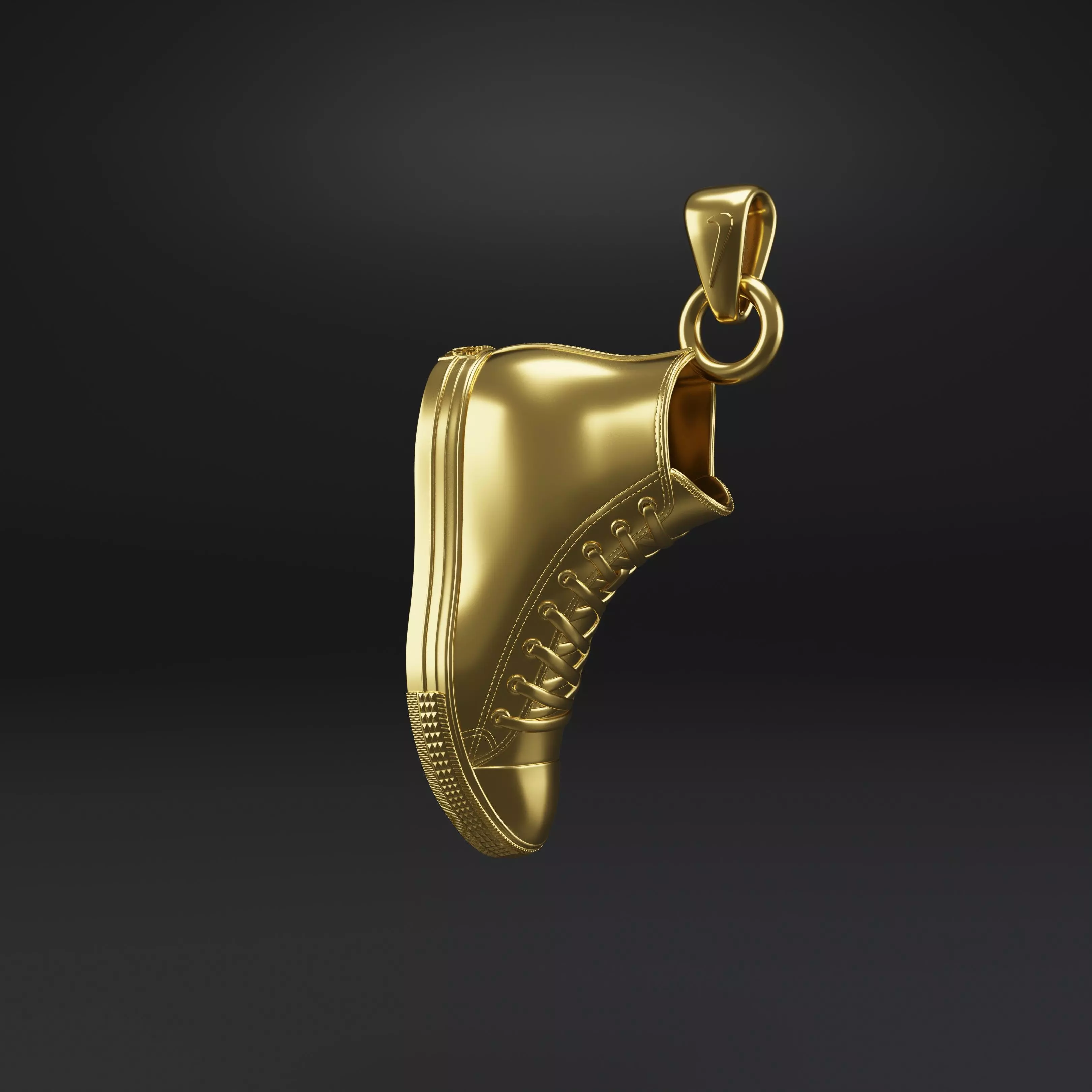 Converse Sneakers Pendant Gold Silver Fashion Jewelry Necklace 3D print model_6