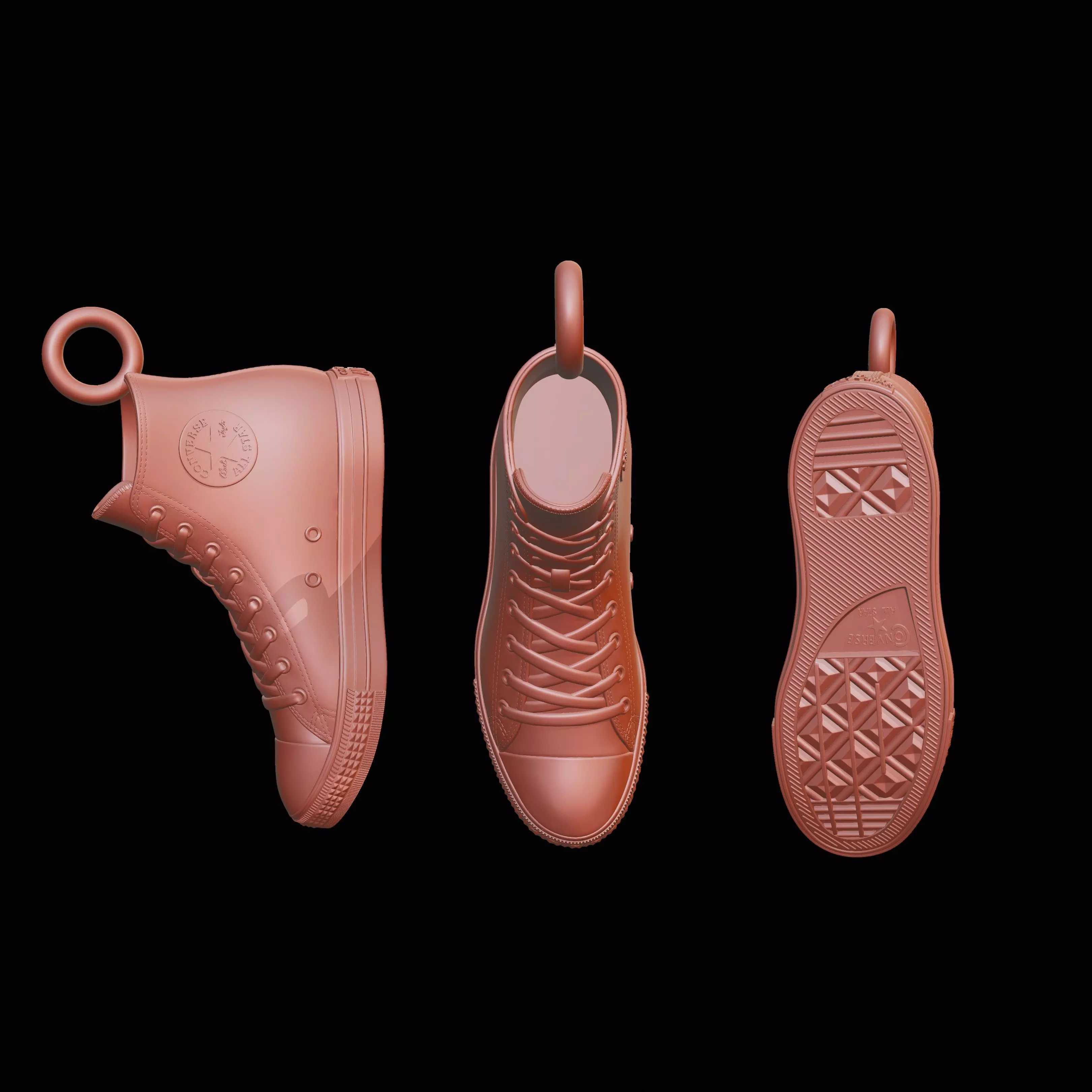 Converse Sneakers Pendant Gold Silver Fashion Jewelry Necklace 3D print model_11