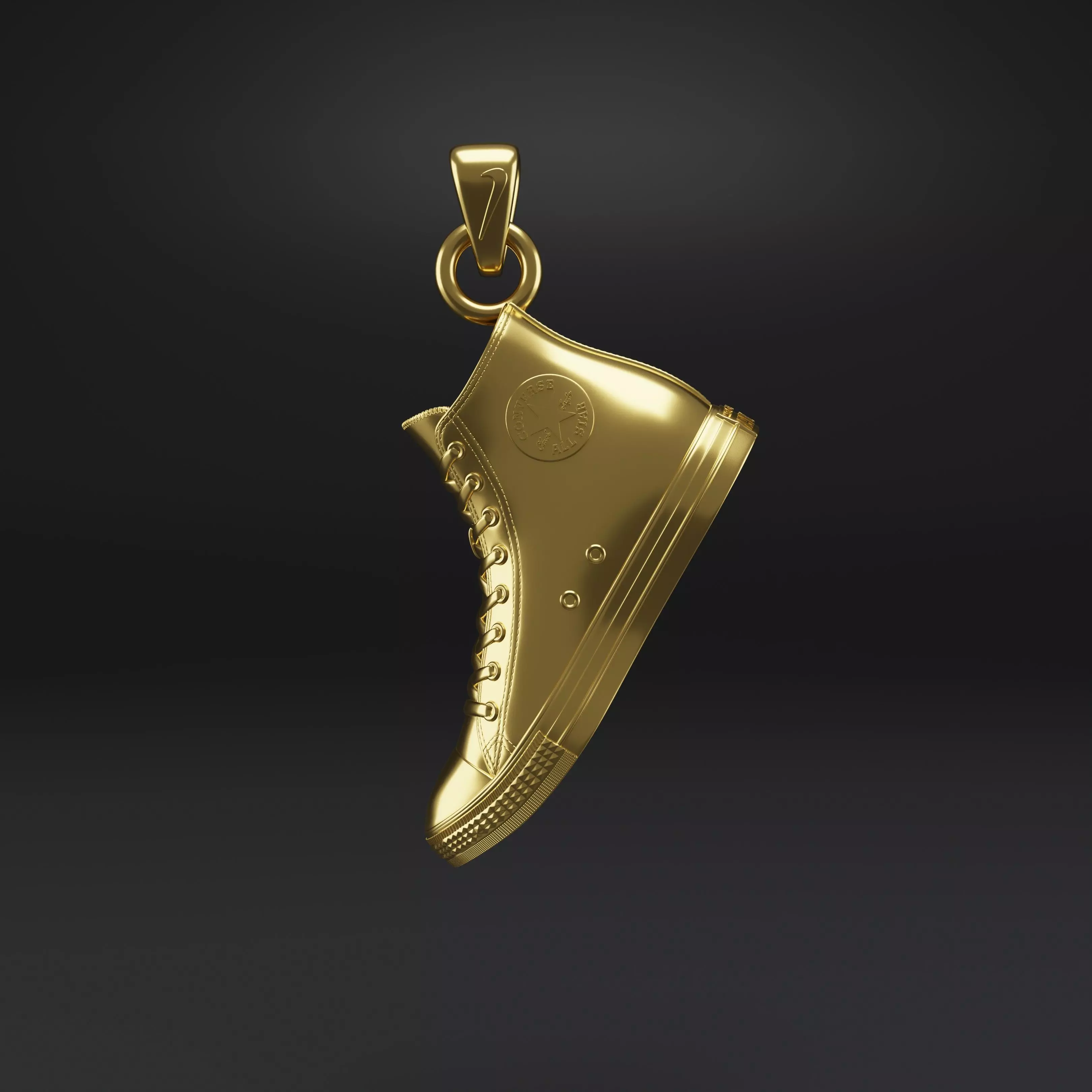 Converse Sneakers Pendant Gold Silver Fashion Jewelry Necklace 3D print model_1