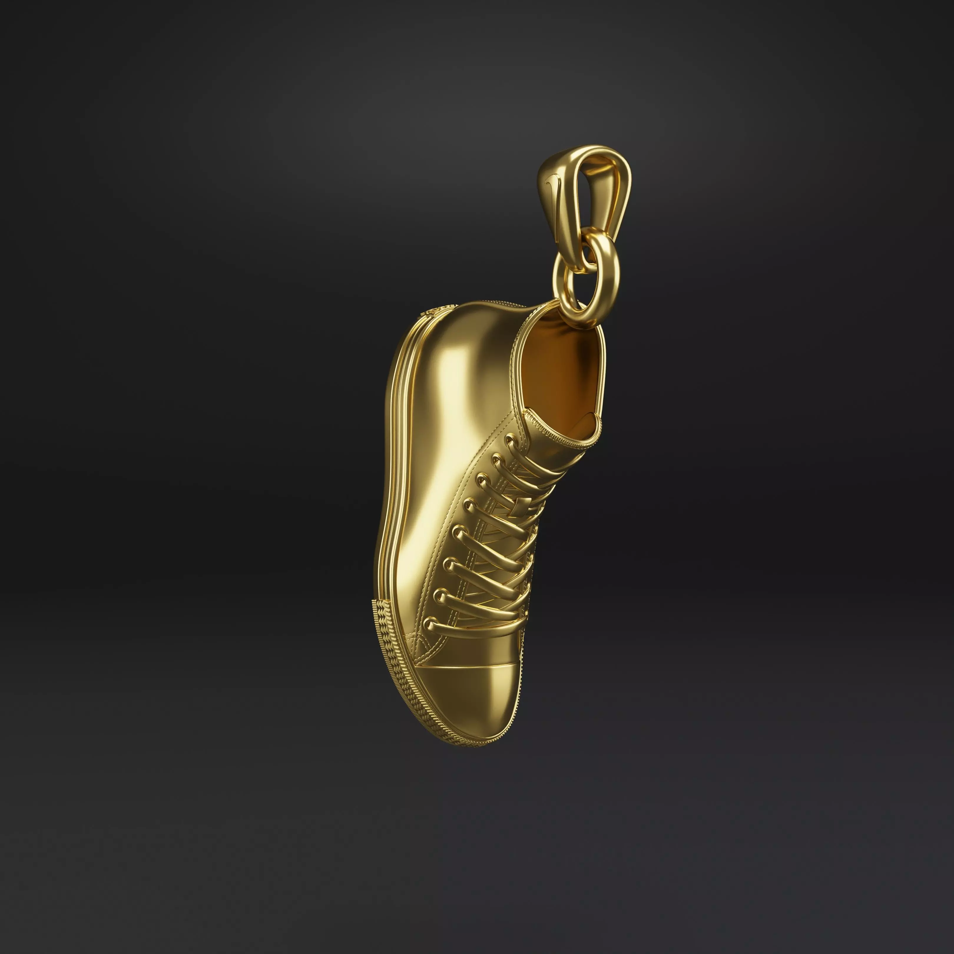 Converse Sneakers Pendant Gold Silver Fashion Jewelry Necklace 3D print model_5