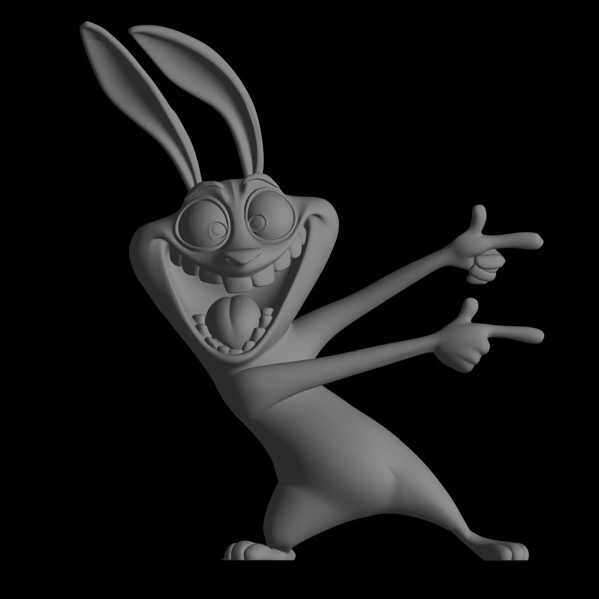 crazy rabbit figure 3D print model