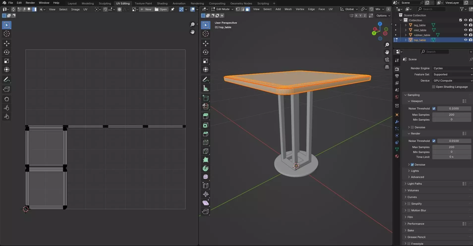 Square Table CG88 3D model_10