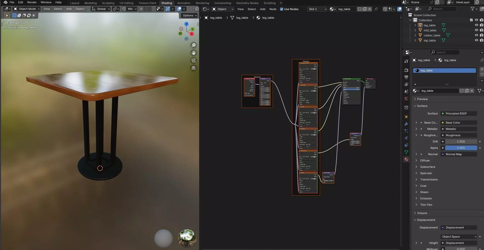 Square Table CG88 3D model_11
