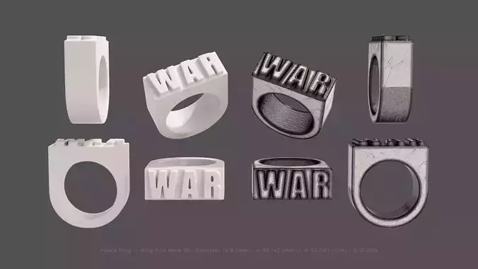 Chunky Ring Fashion Jewellery War Ring built to scale Size 10 