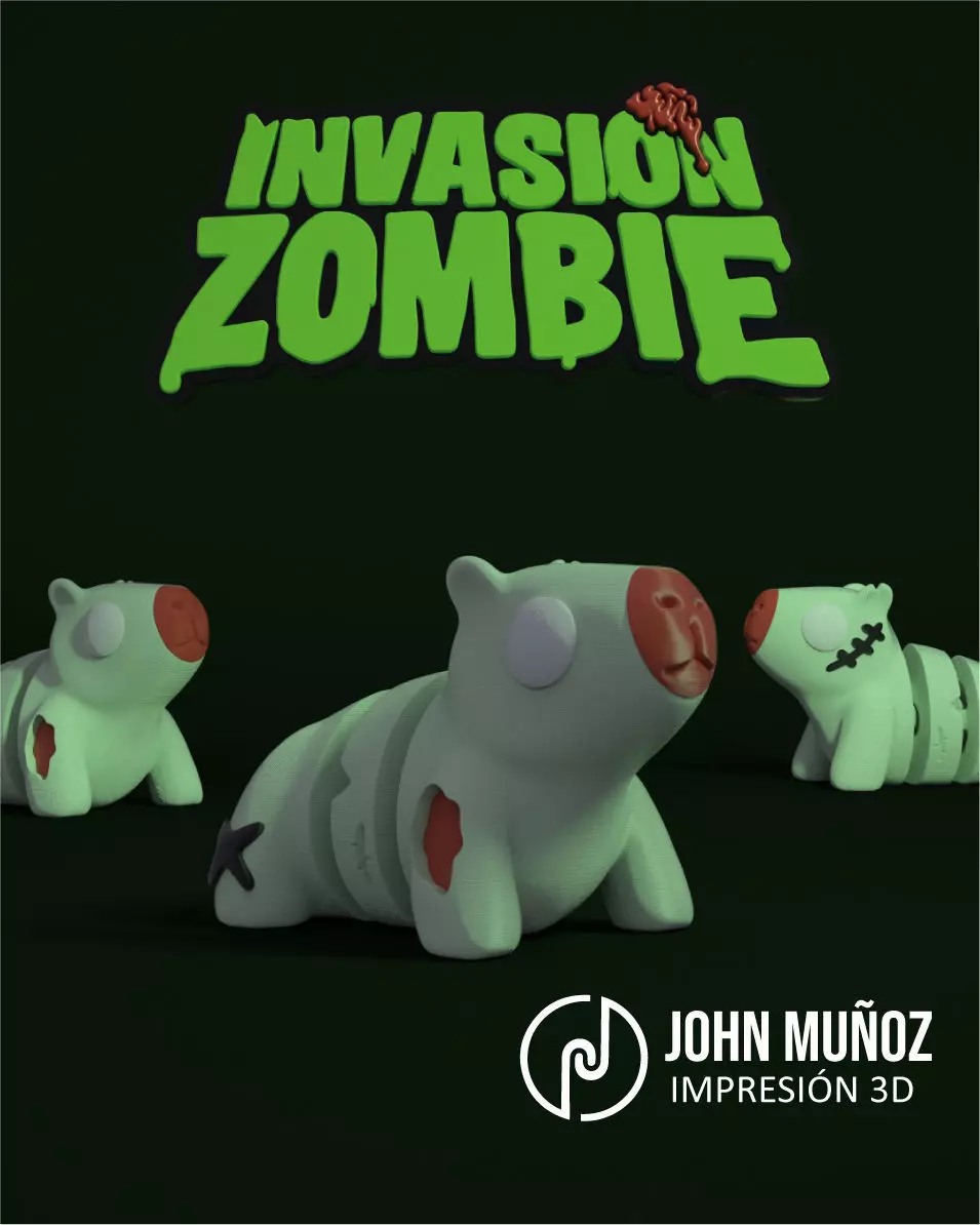 Capybara Zombie -Figure decorative and keychain 3D print model_0