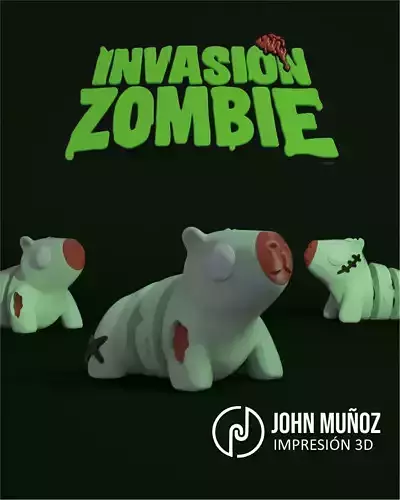 Capybara Zombie -Figure decorative and keychain 3D print model