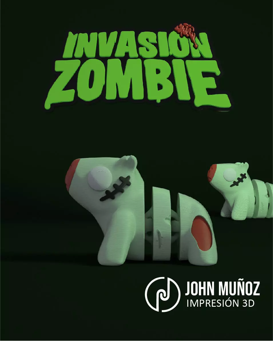 Capybara Zombie -Figure decorative and keychain 3D print model_3