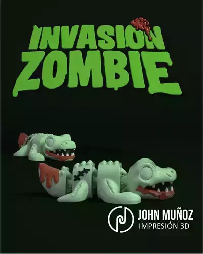 Crocodile Zombie - Figure decorative and keychain 3D print model