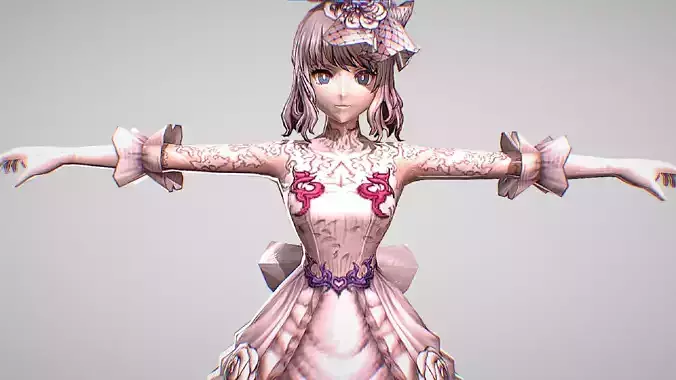 Alaya Rundall - War Of The Visions - Final Fantasy Brave Exvius Low-poly 3D model