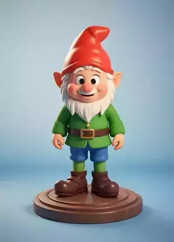 2255   Fairy Tale Gnome  Color Full Body Figurine on Base