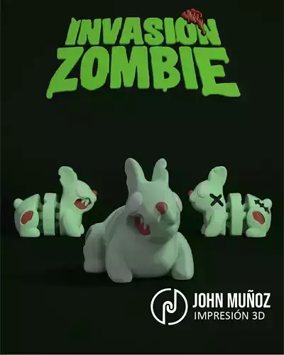 Bunny Zombie -Figure decorative and keychain 3D print model