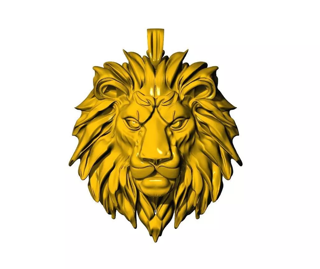 LION FACE  PANDENT  3D print model_0