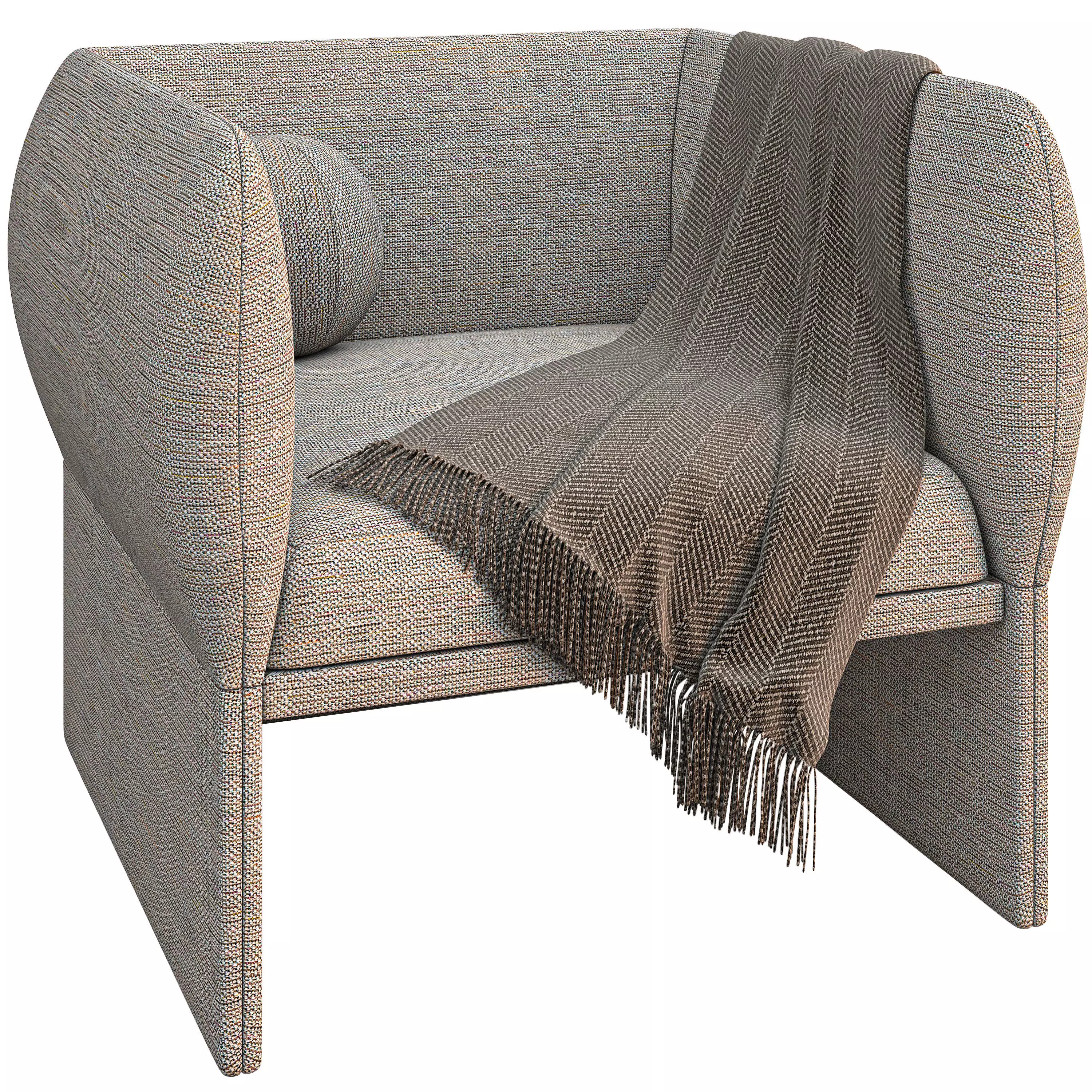 Nomea Vol02 Curved Sofa 3 Materials Low-poly 3D model_1