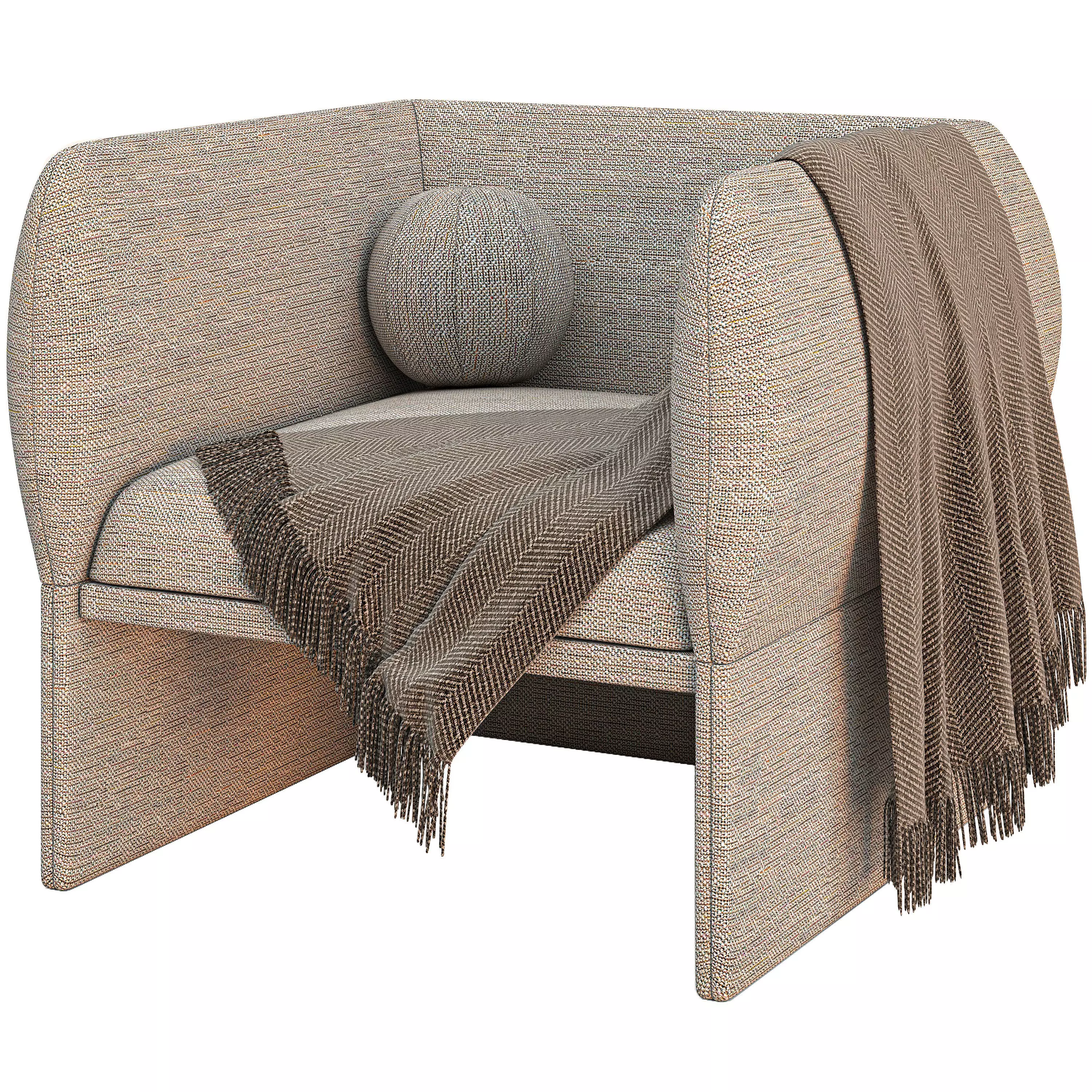 Nomea Vol02 Curved Sofa 3 Materials Low-poly 3D model_5