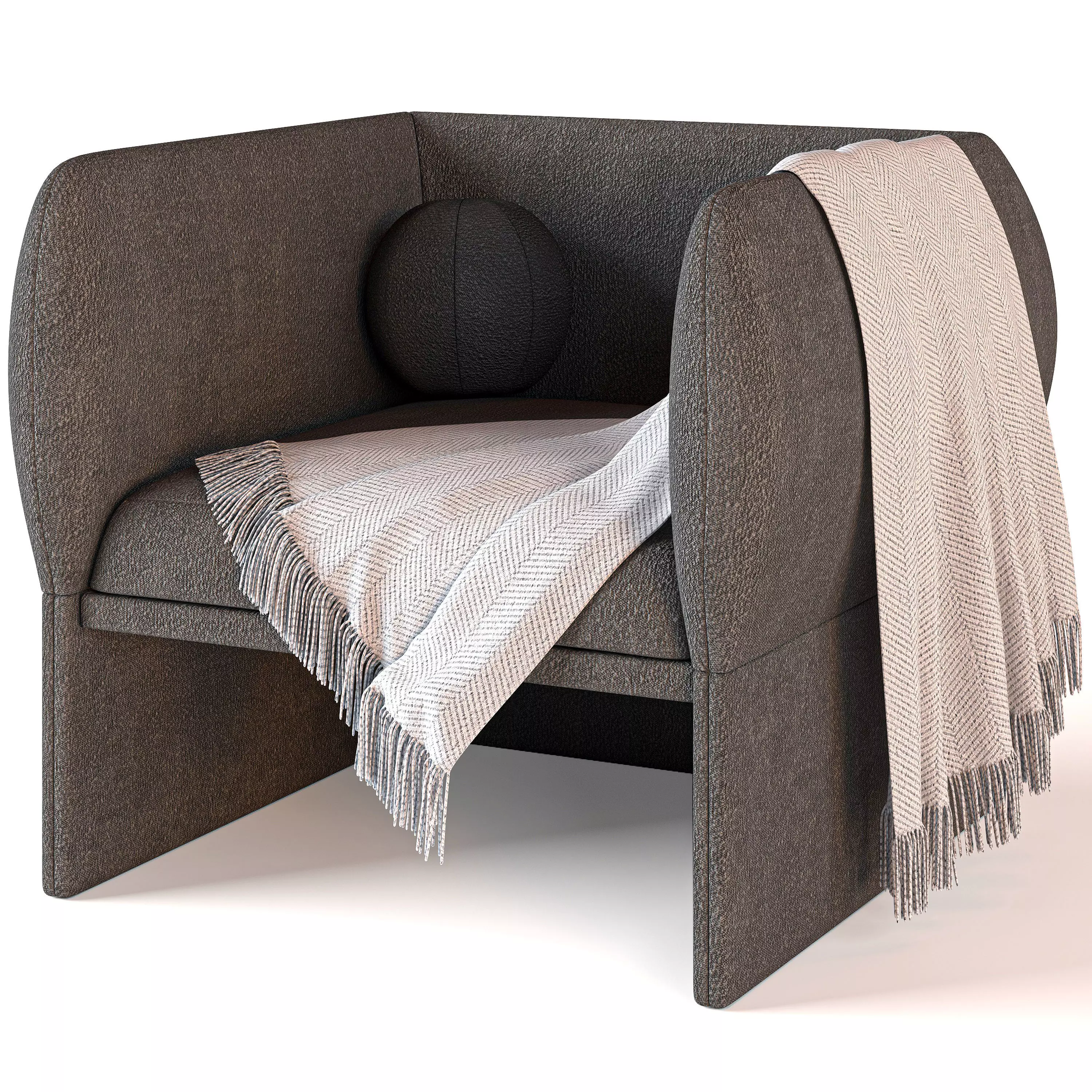 Nomea Vol02 Curved Sofa 3 Materials Low-poly 3D model_4