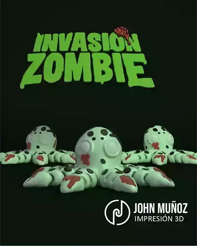 Octopus Zombie -Figure decorative and keychain 3D print model