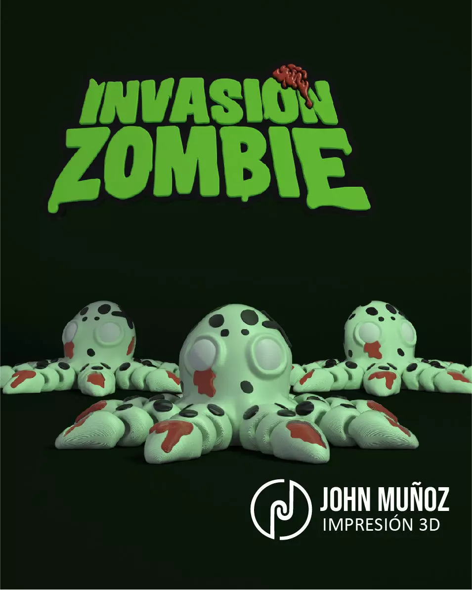 Octopus Zombie -Figure decorative and keychain 3D print model_0