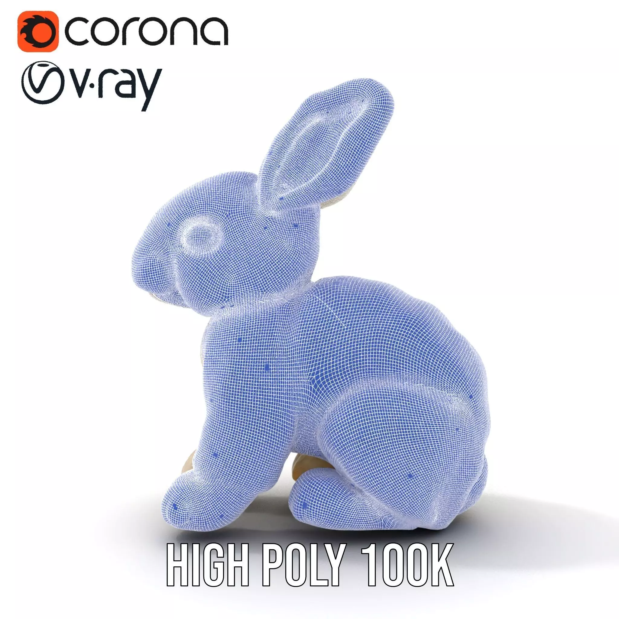 Fluffy White Rabbit model pack Low-poly 3D model_34