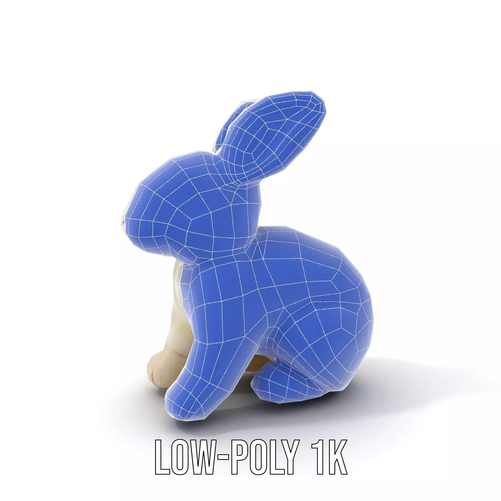Fluffy White Rabbit model pack Low-poly 3D model_7