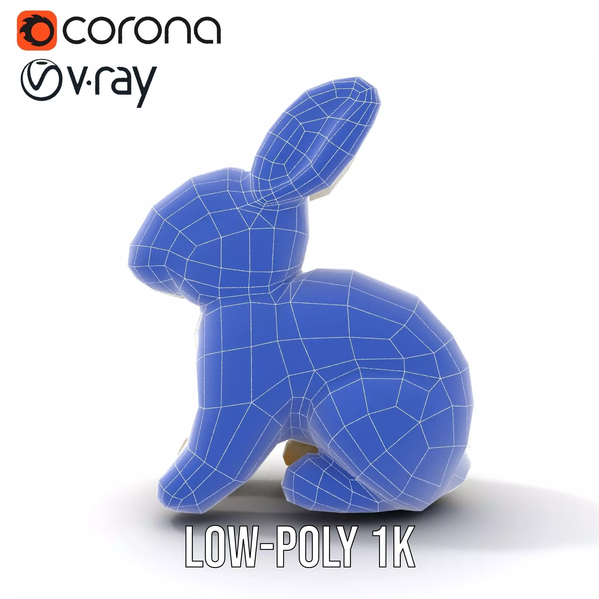 Fluffy White Rabbit model pack Low-poly 3D model_19