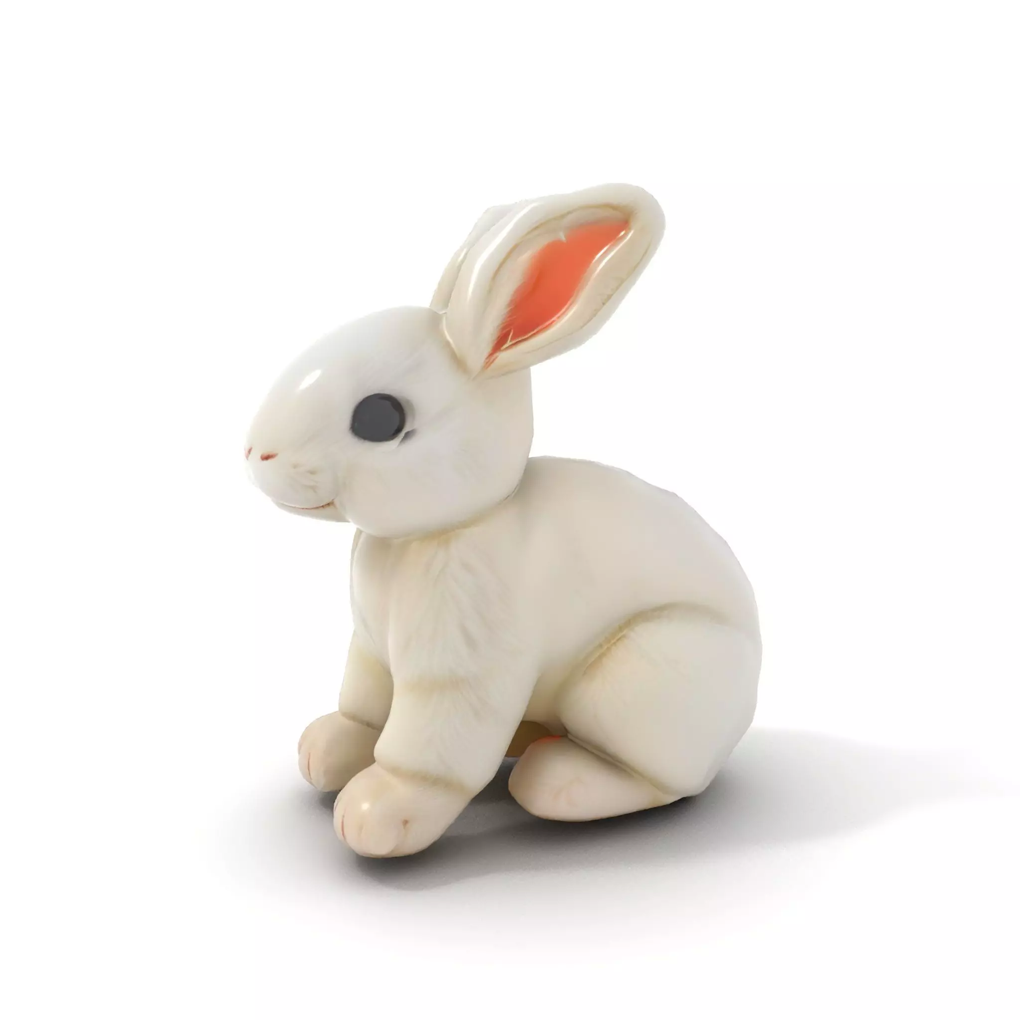 Fluffy White Rabbit model pack Low-poly 3D model_6