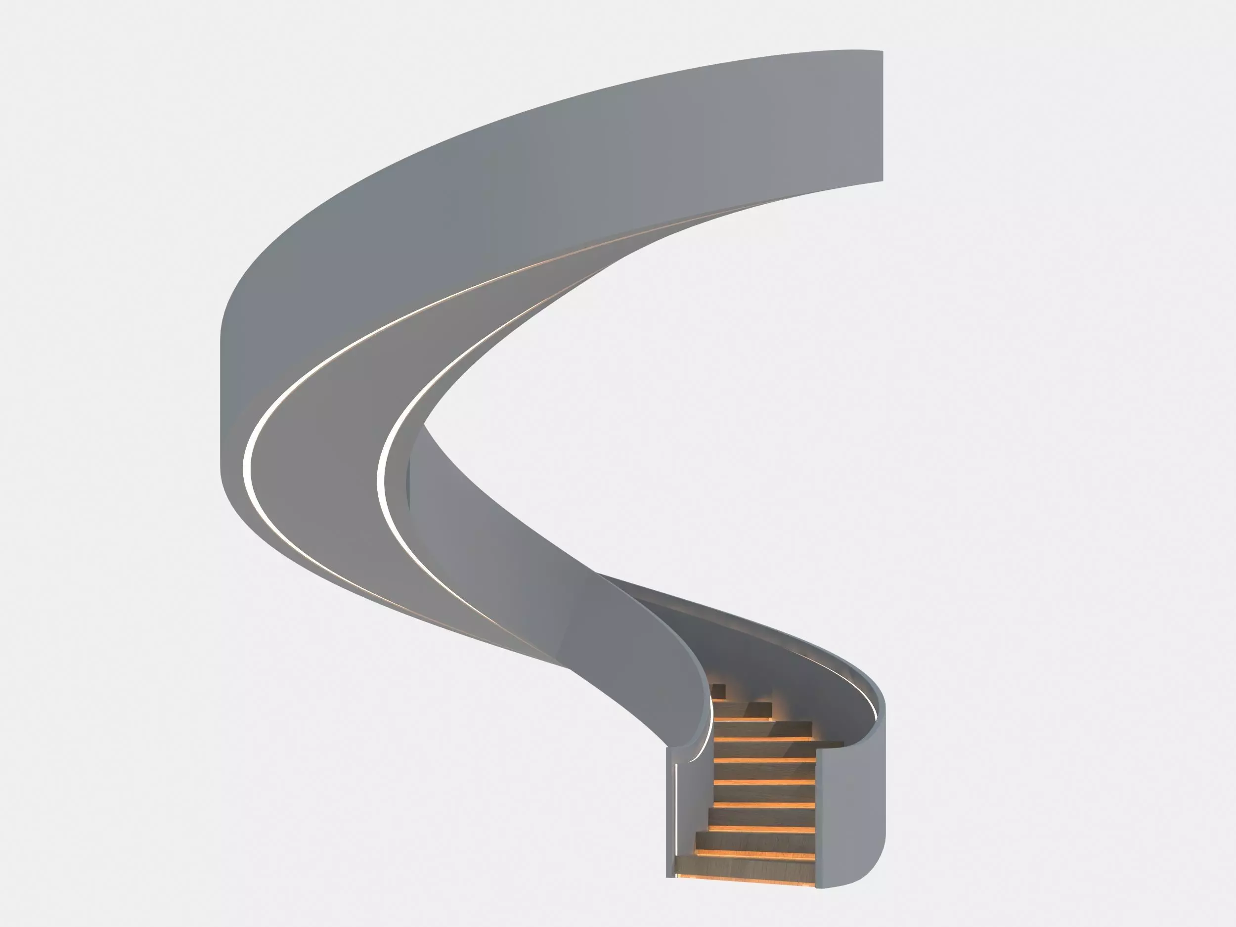 Spiral staircase 3D model_0