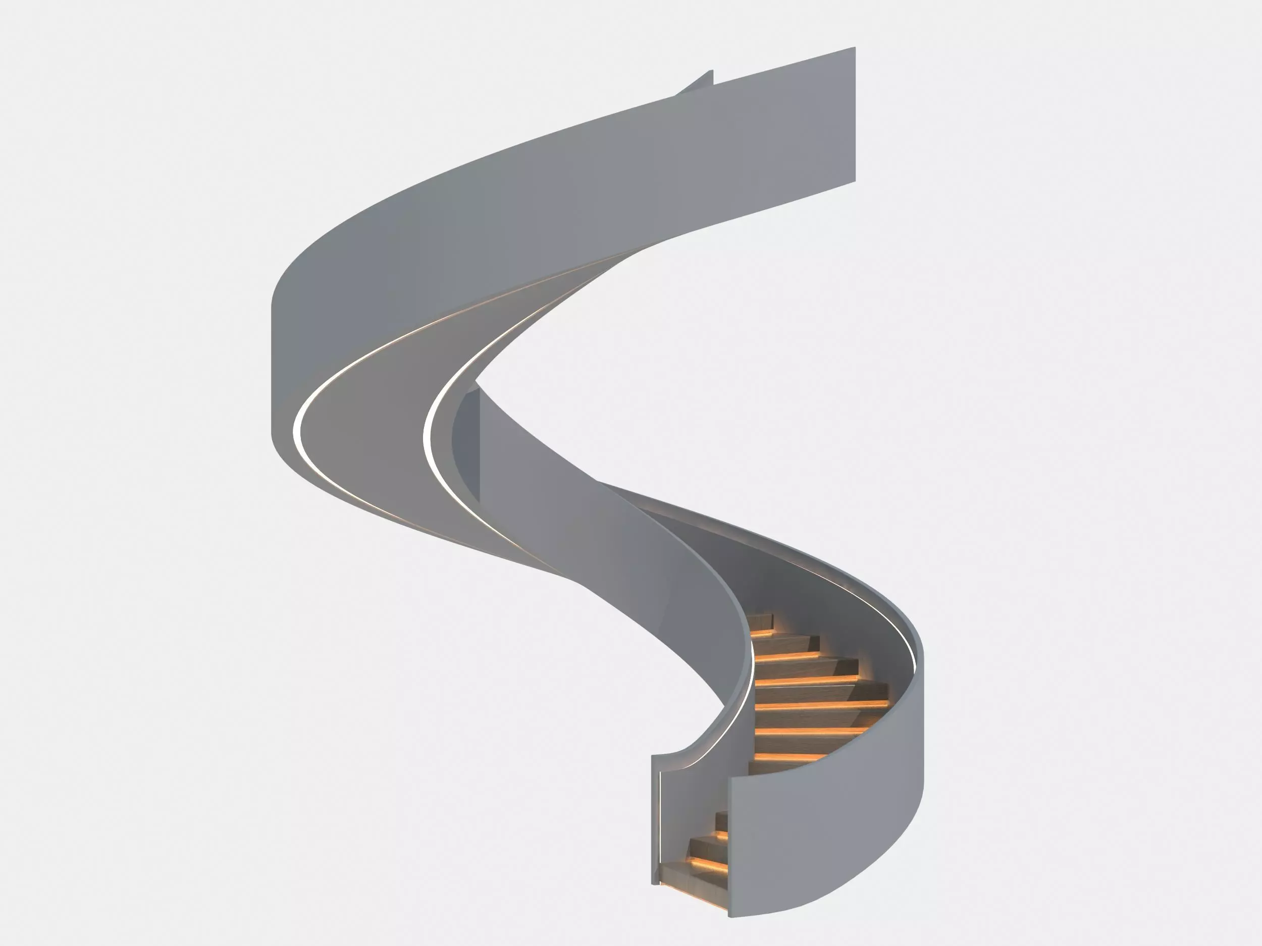 Spiral staircase 3D model_3
