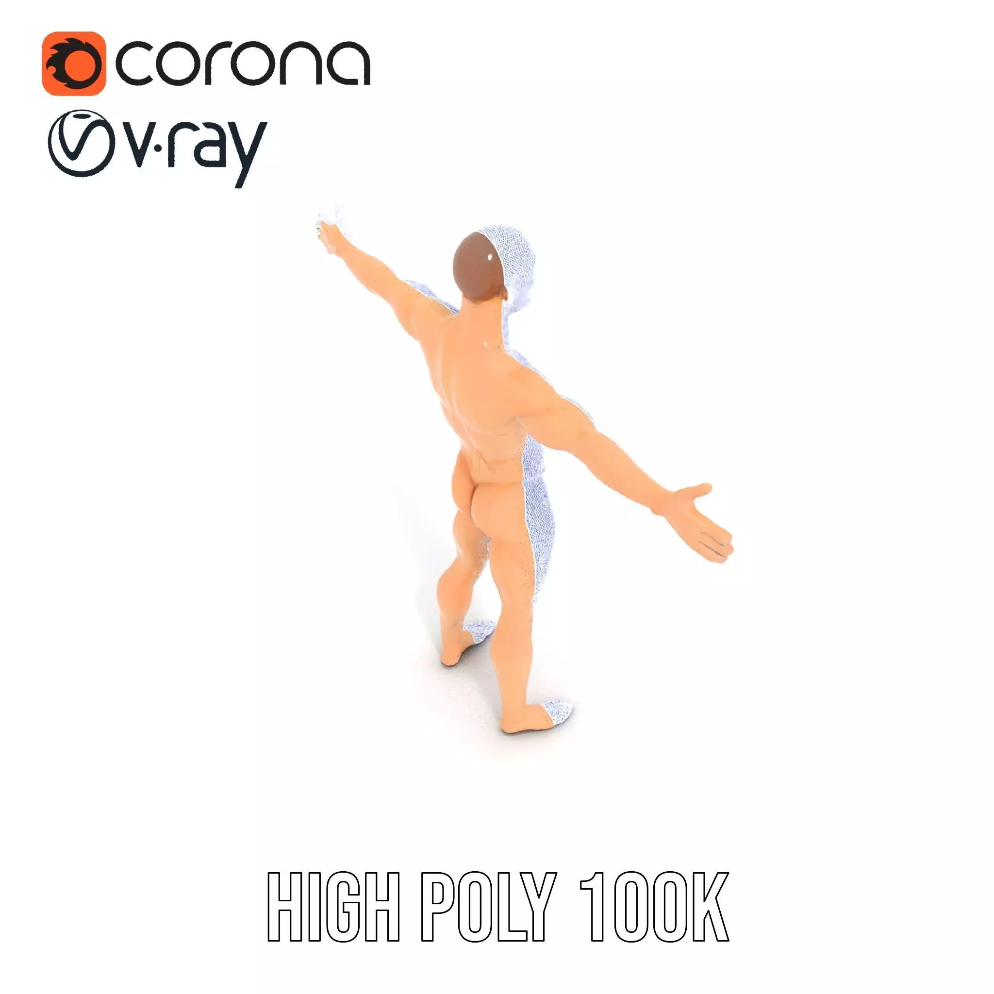 Realistic Male Mannequin model pack Low-poly 3D model_32