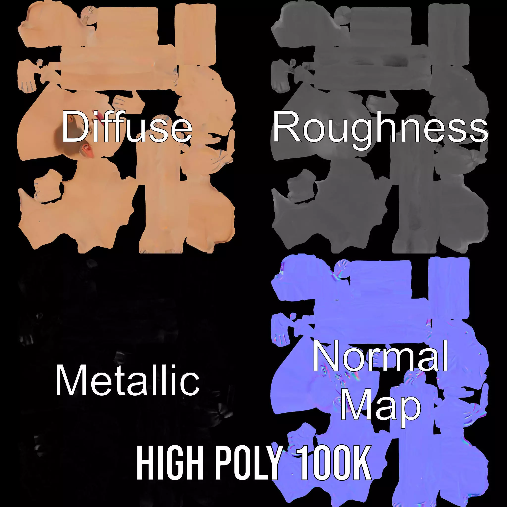 Realistic Male Mannequin model pack Low-poly 3D model_3