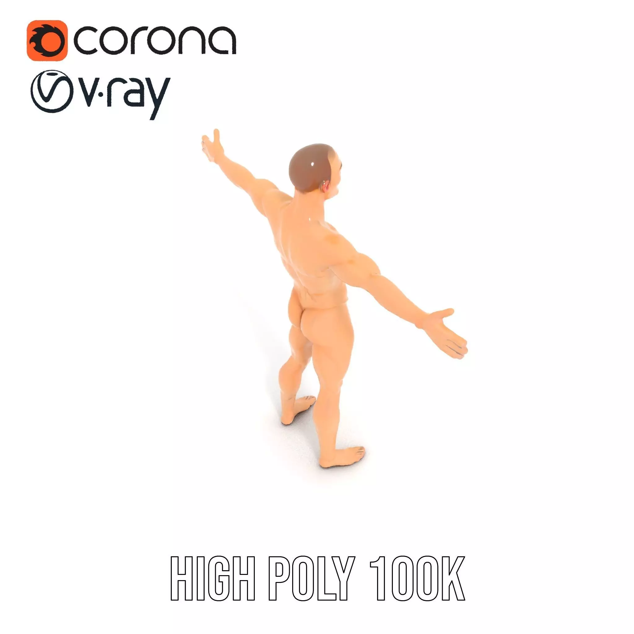 Realistic Male Mannequin model pack Low-poly 3D model_26