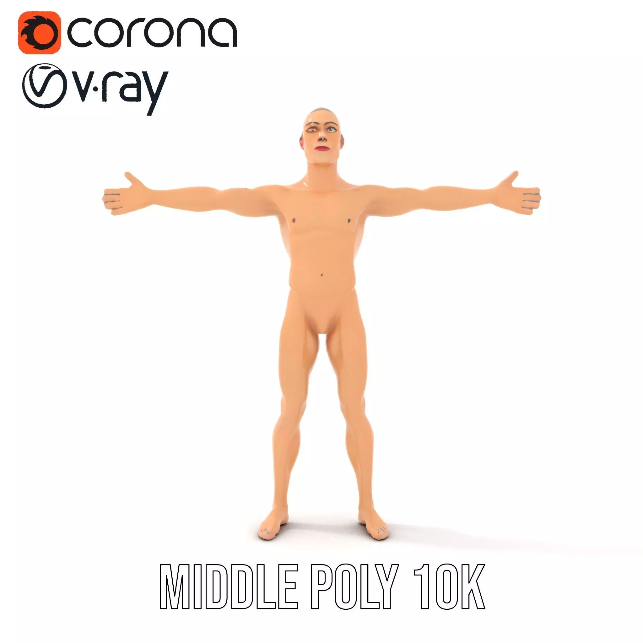 Realistic Male Mannequin model pack Low-poly 3D model_16