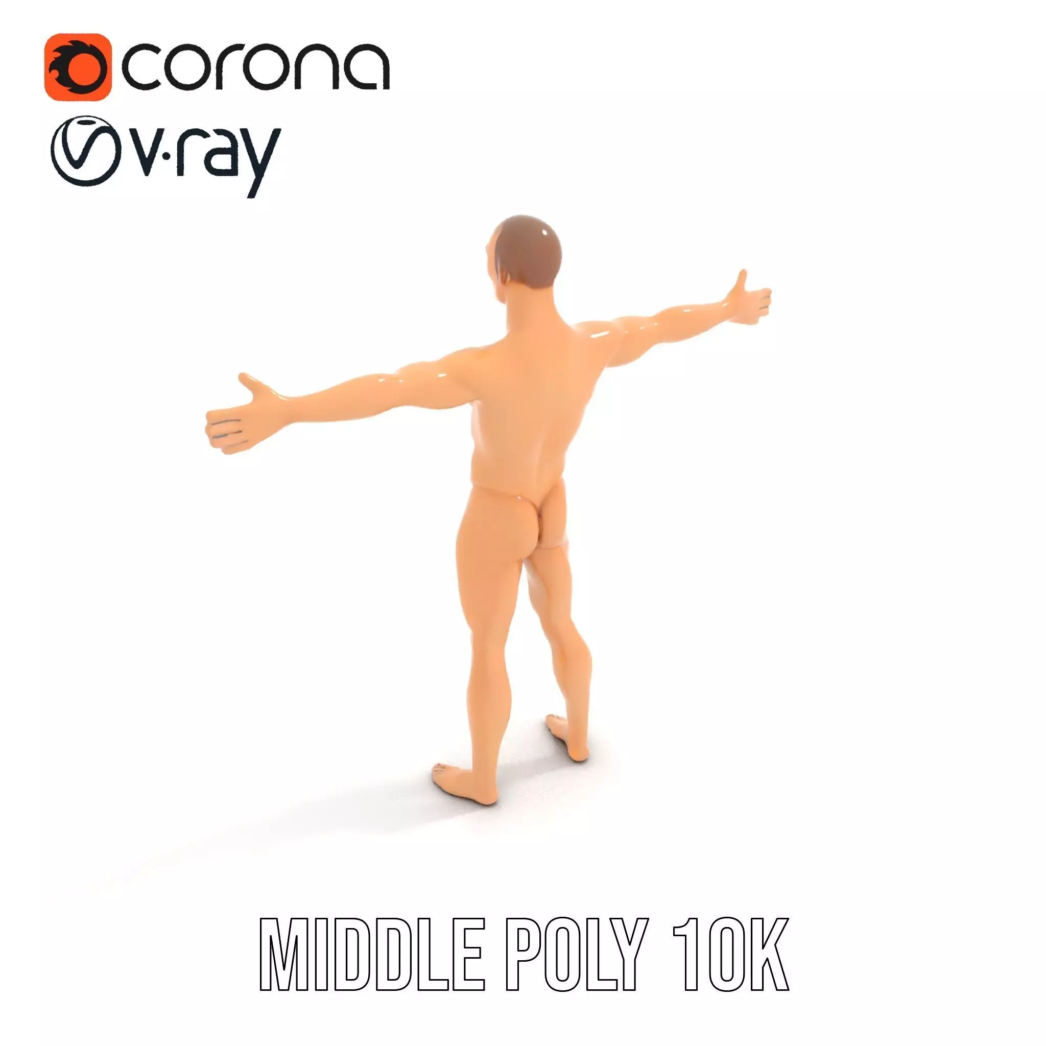 Realistic Male Mannequin model pack Low-poly 3D model_6