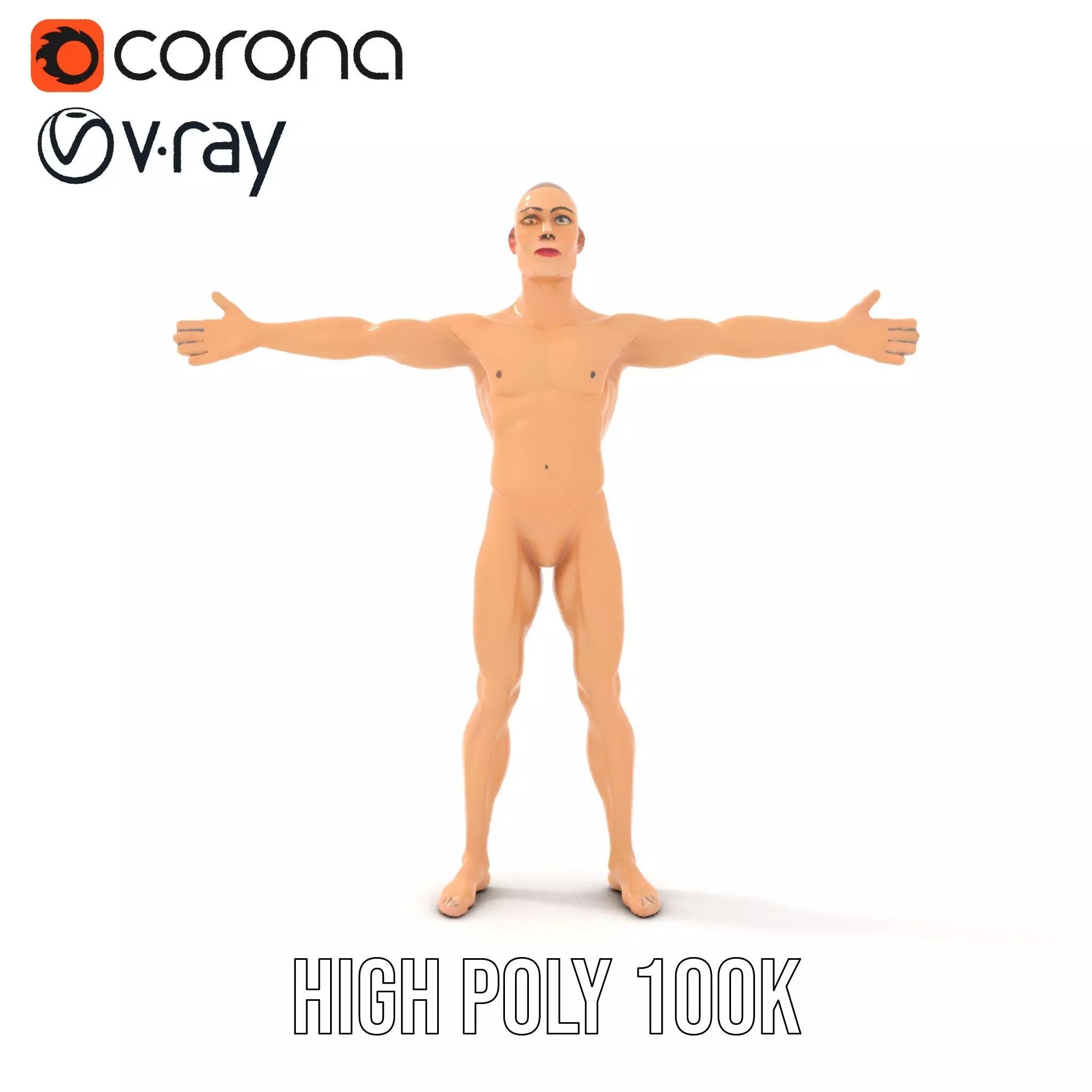 Realistic Male Mannequin model pack Low-poly 3D model_15