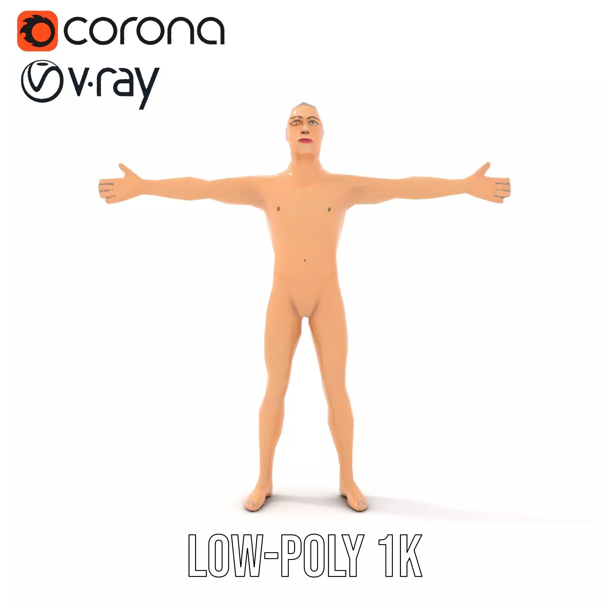 Realistic Male Mannequin model pack Low-poly 3D model_12