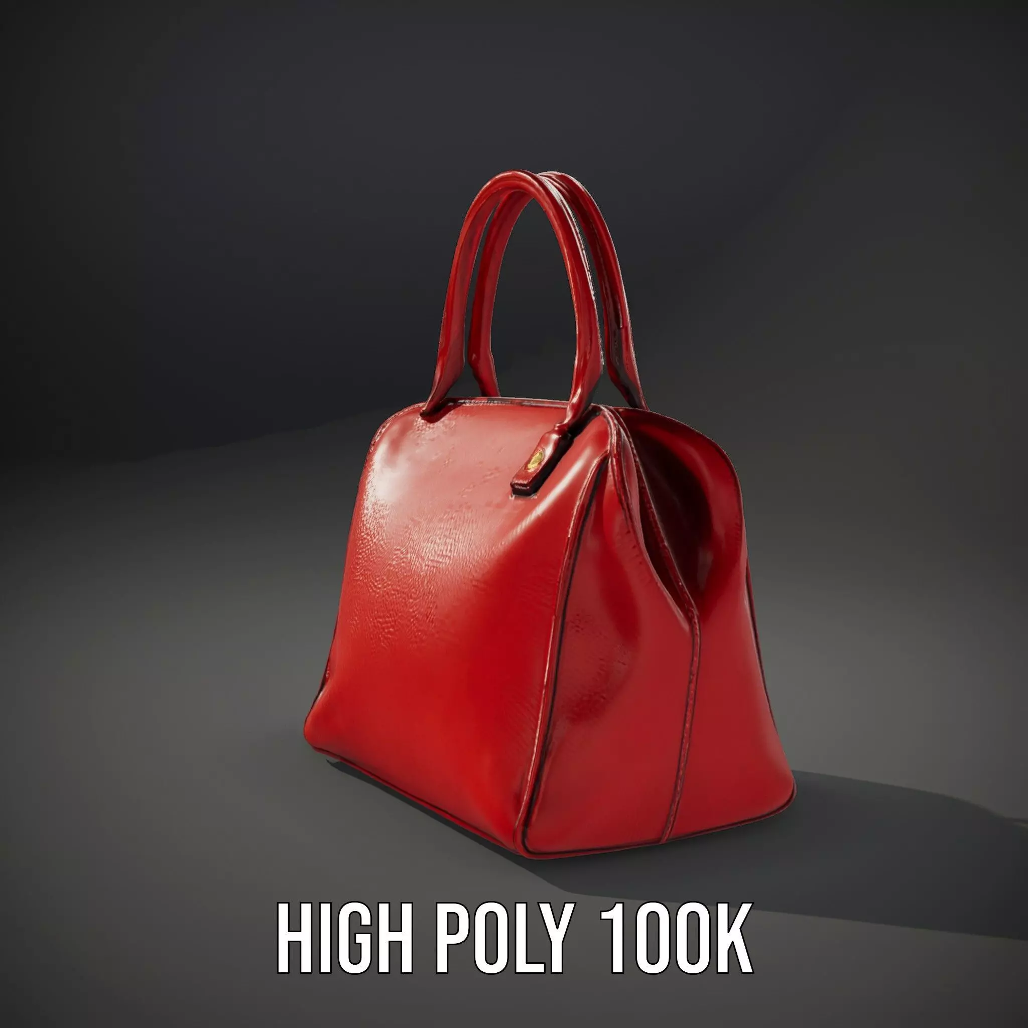 Vibrant Red Handbag model pack Low-poly 3D model_10