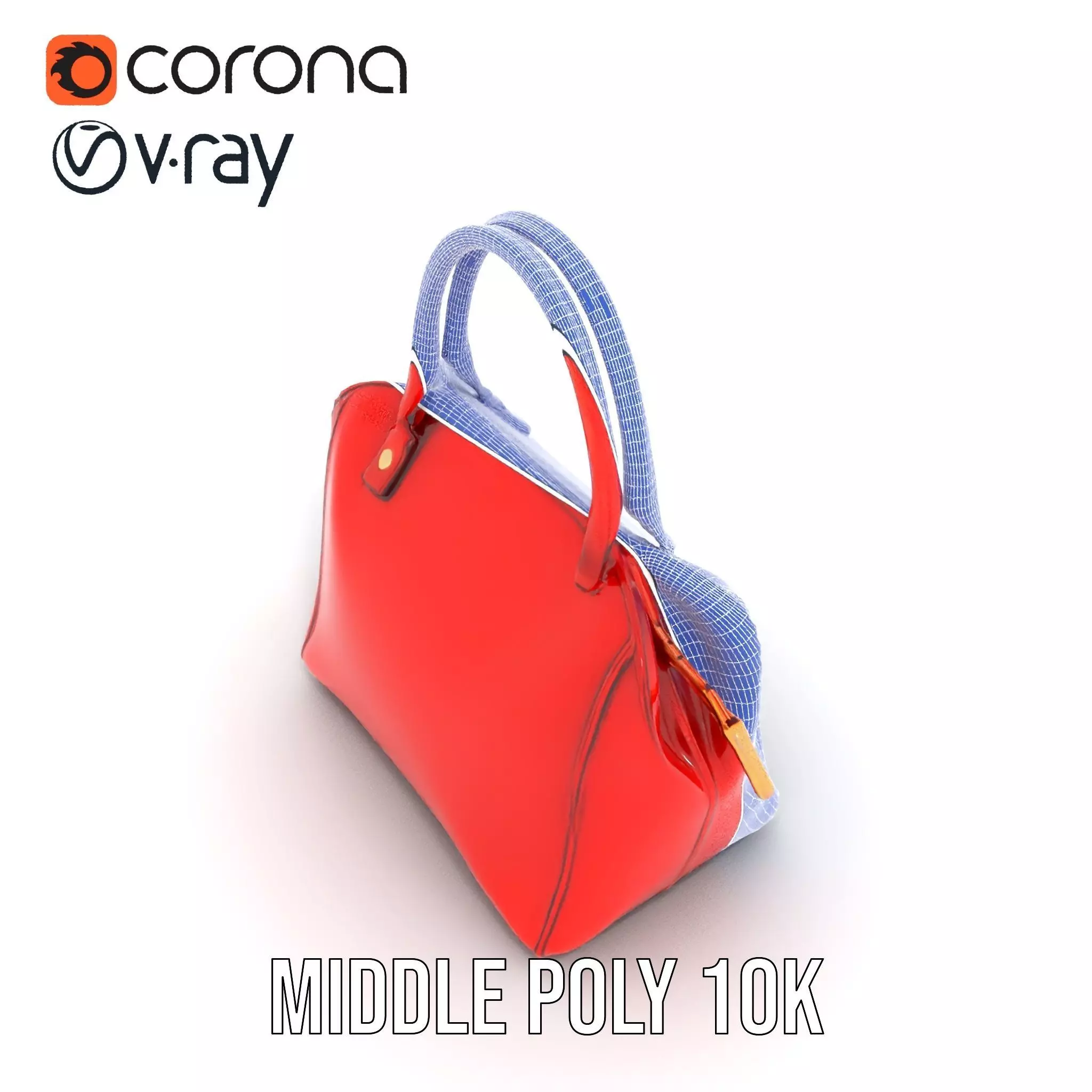 Vibrant Red Handbag model pack Low-poly 3D model_23