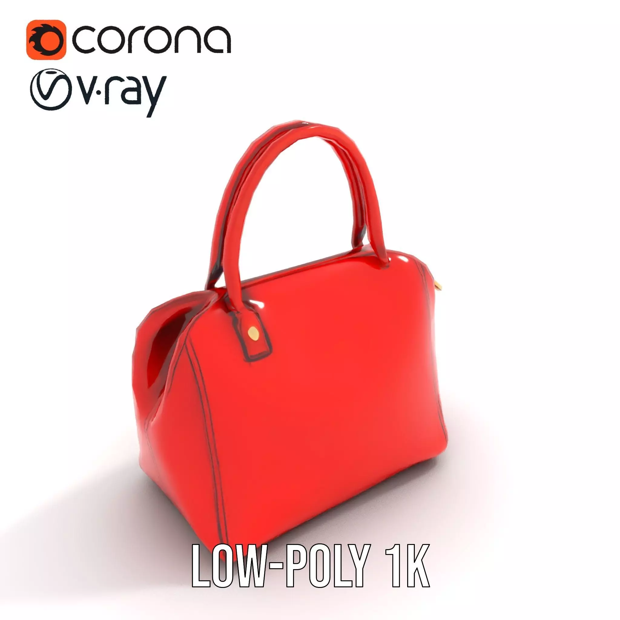 Vibrant Red Handbag model pack Low-poly 3D model_21