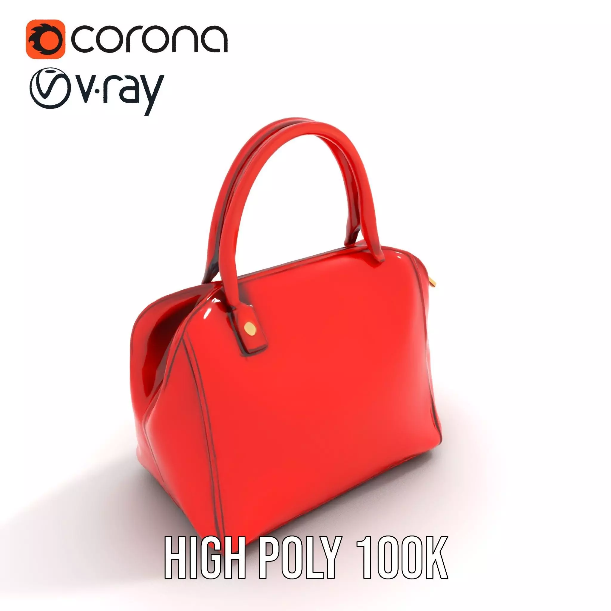 Vibrant Red Handbag model pack Low-poly 3D model_25
