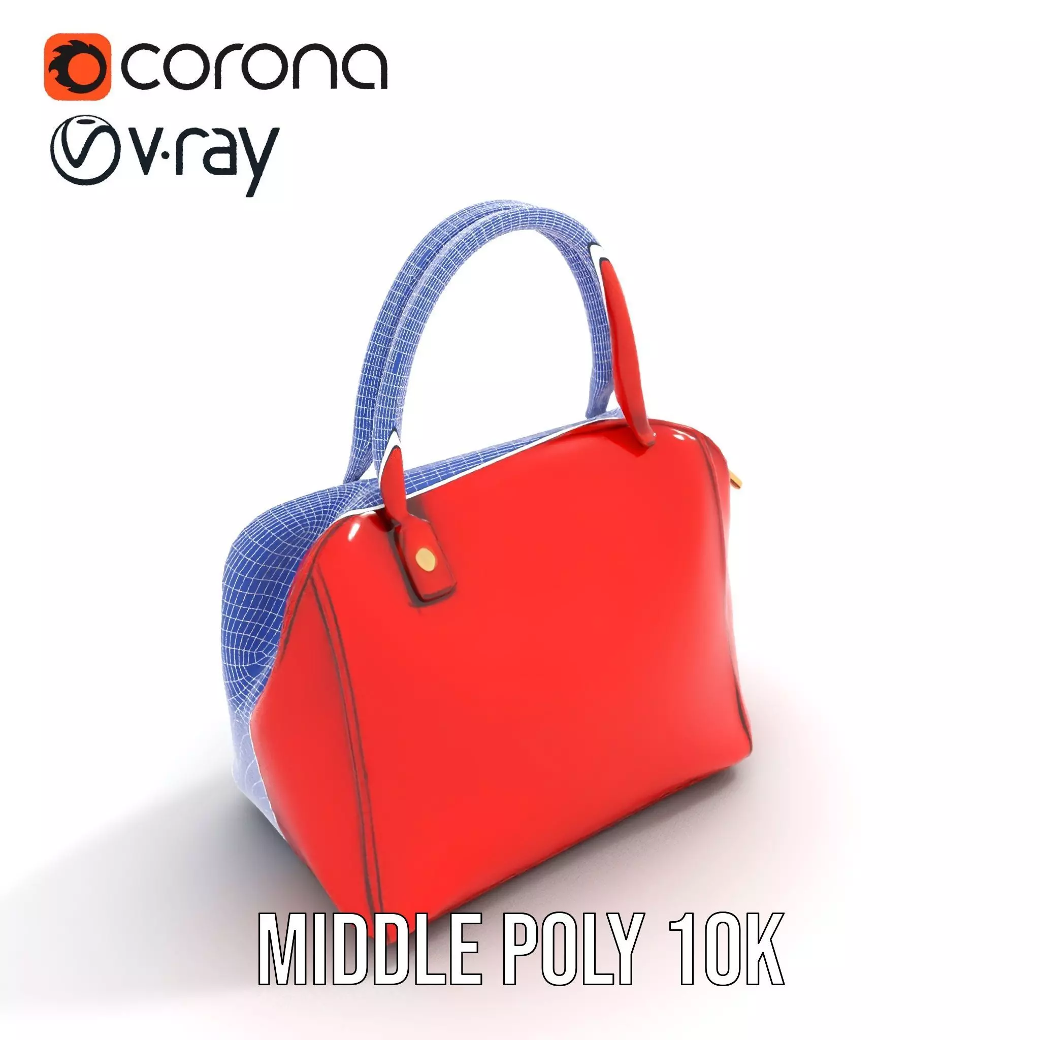 Vibrant Red Handbag model pack Low-poly 3D model_20