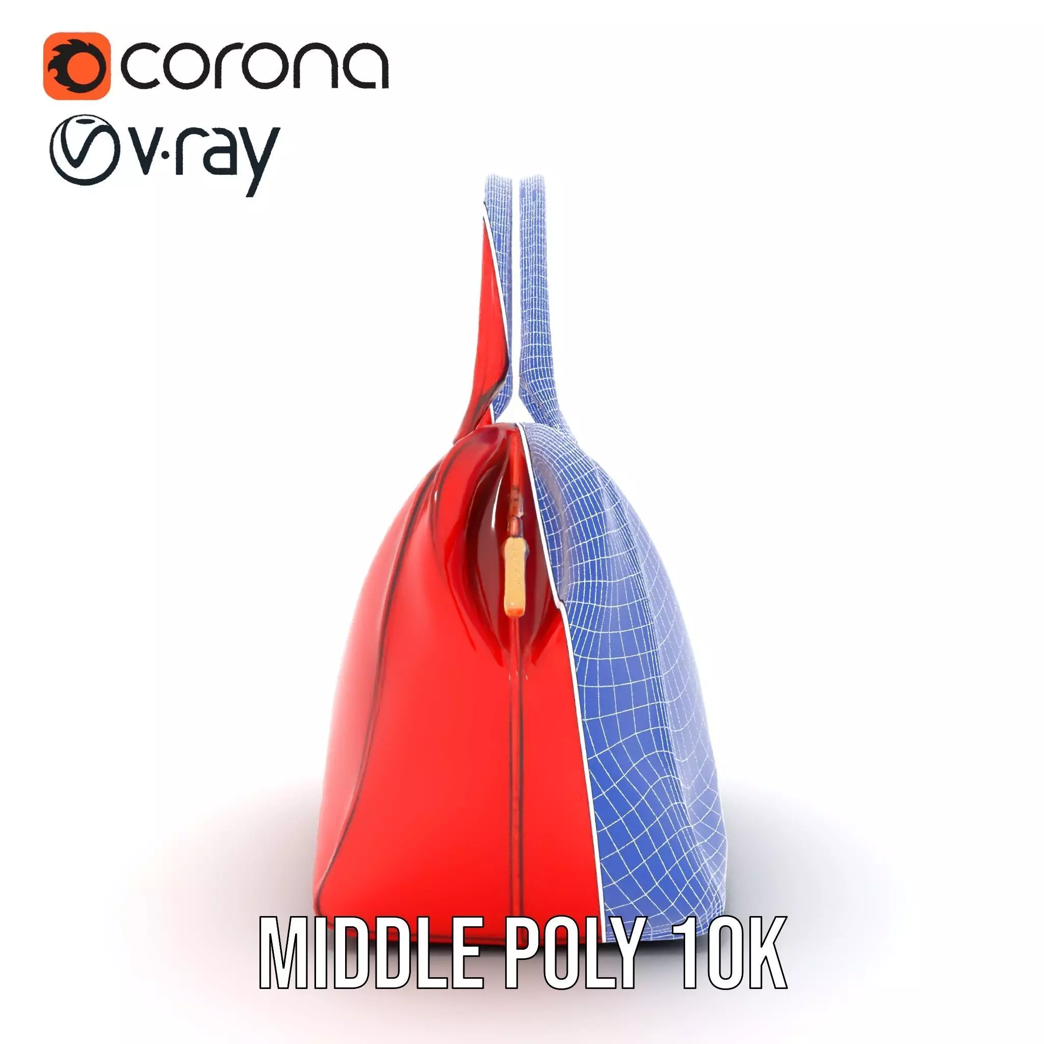Vibrant Red Handbag model pack Low-poly 3D model_29