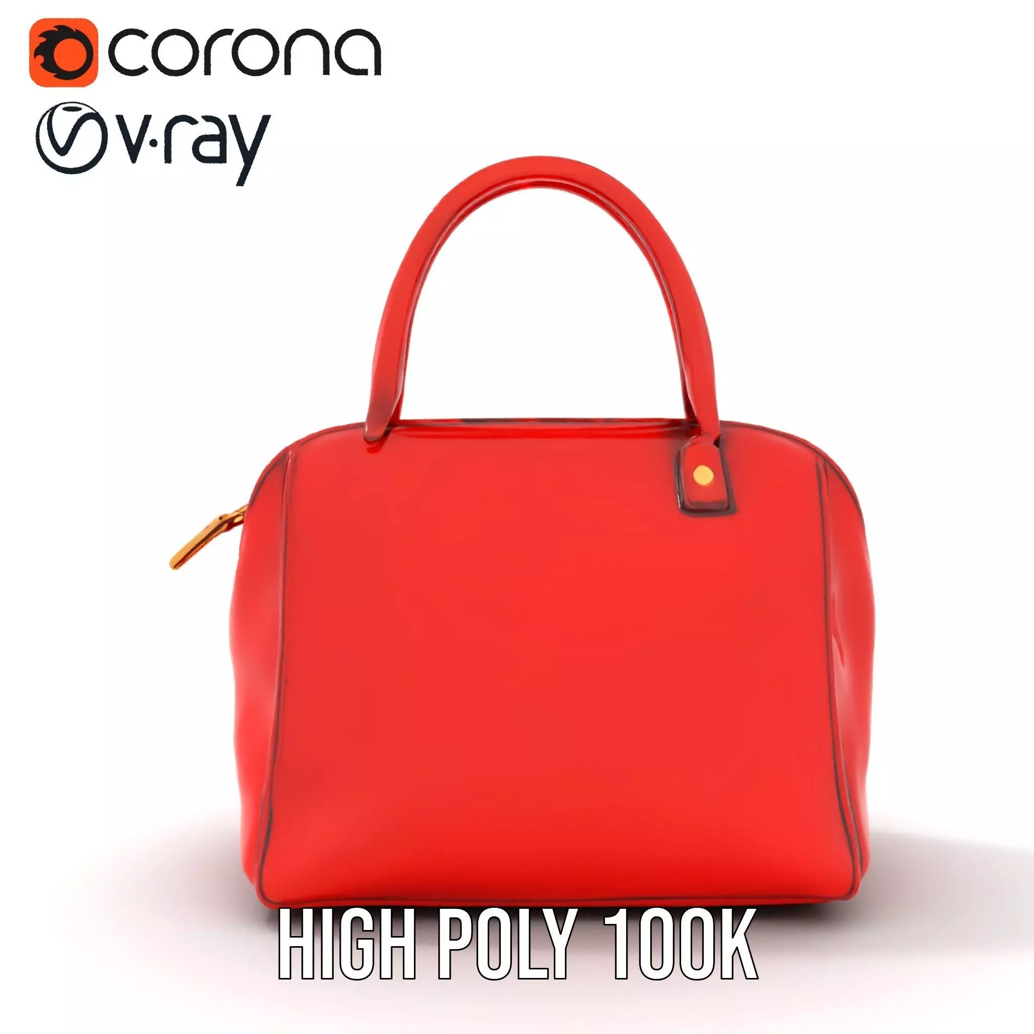 Vibrant Red Handbag model pack Low-poly 3D model_31