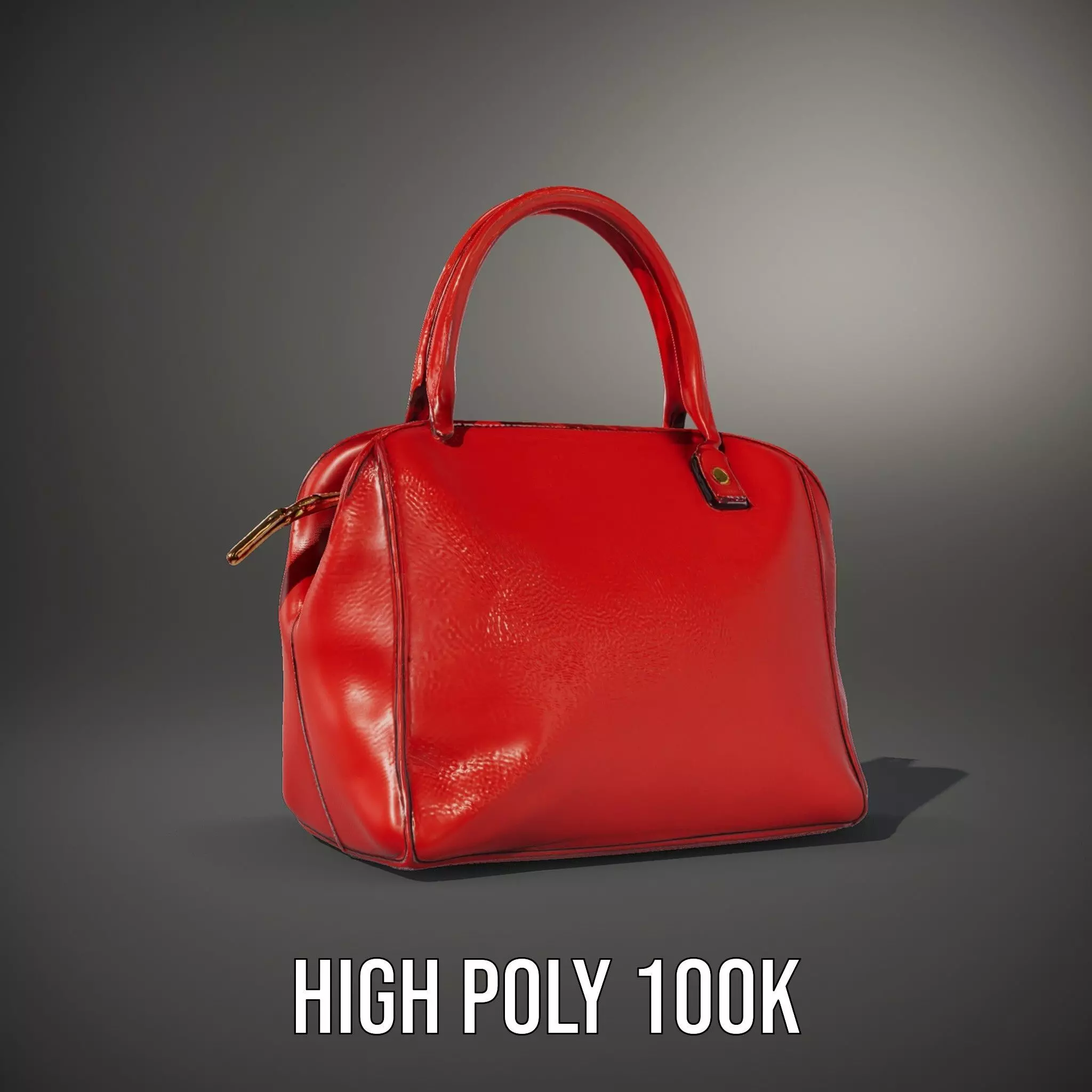 Vibrant Red Handbag model pack Low-poly 3D model_8
