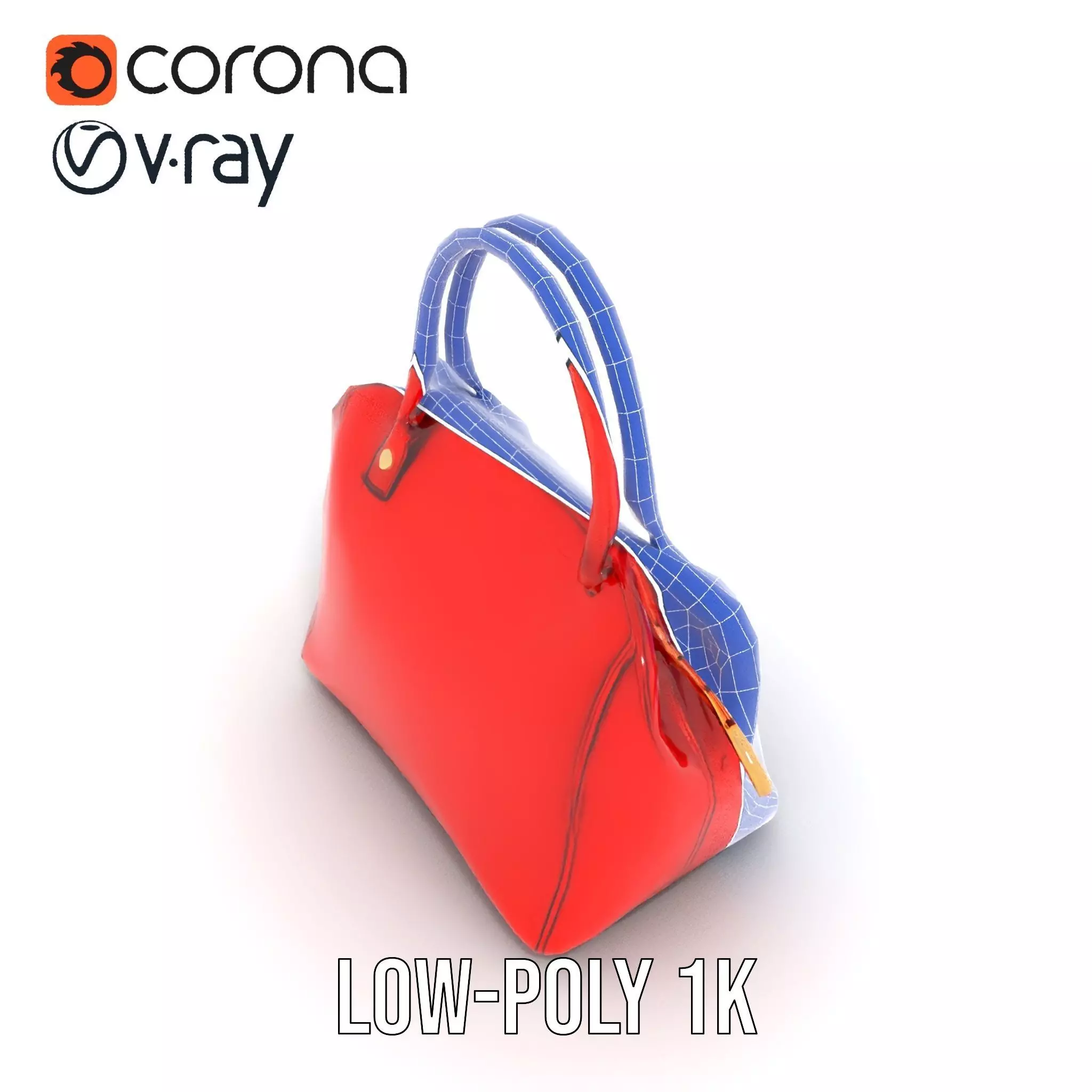 Vibrant Red Handbag model pack Low-poly 3D model_24