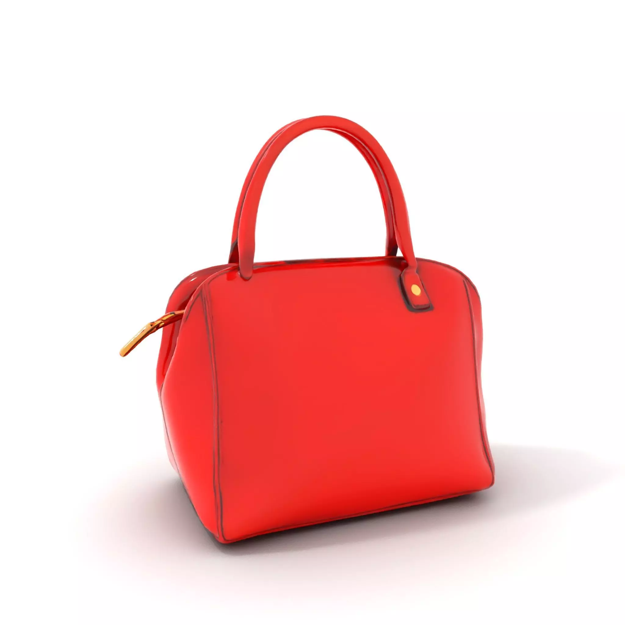 Vibrant Red Handbag model pack Low-poly 3D model_5