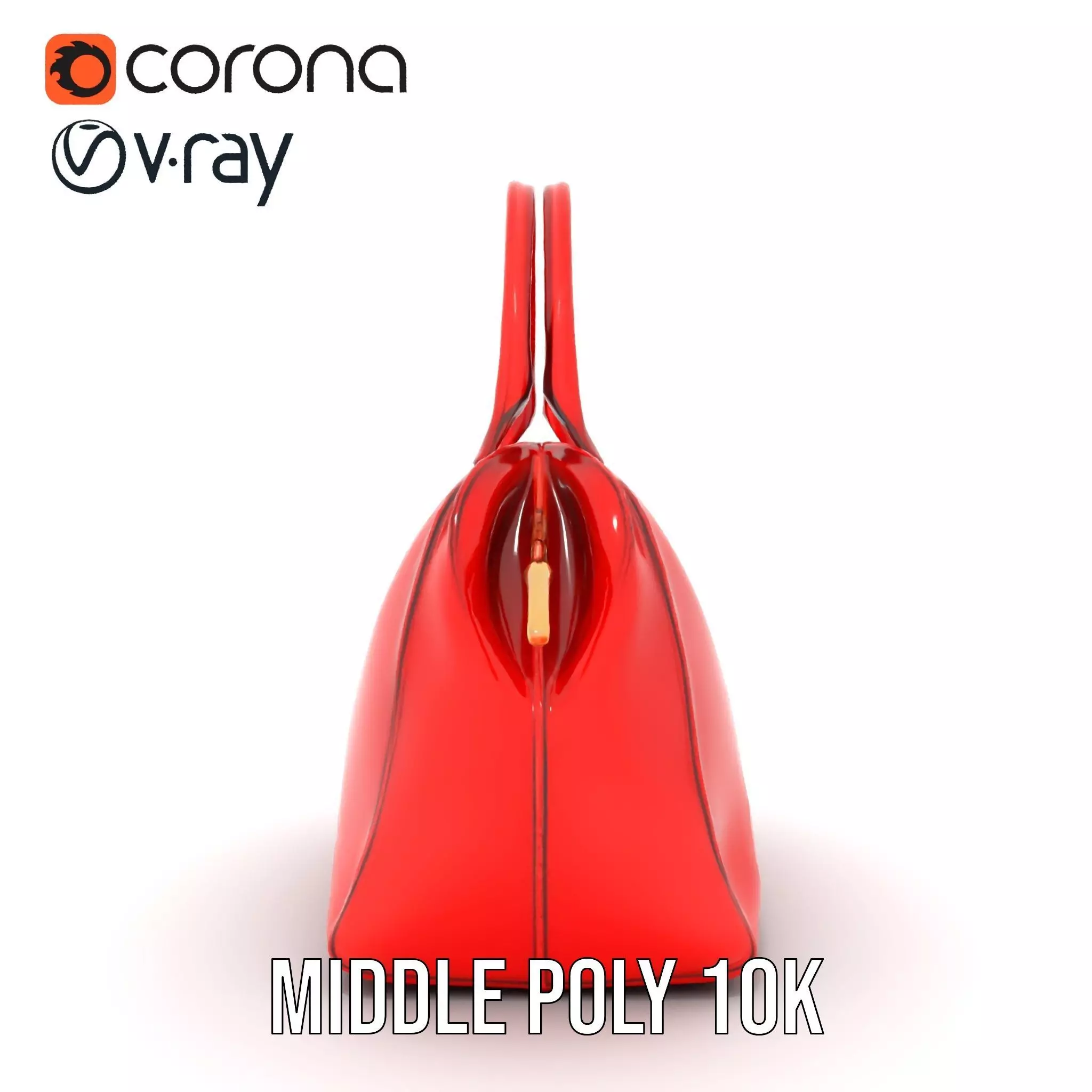 Vibrant Red Handbag model pack Low-poly 3D model_16